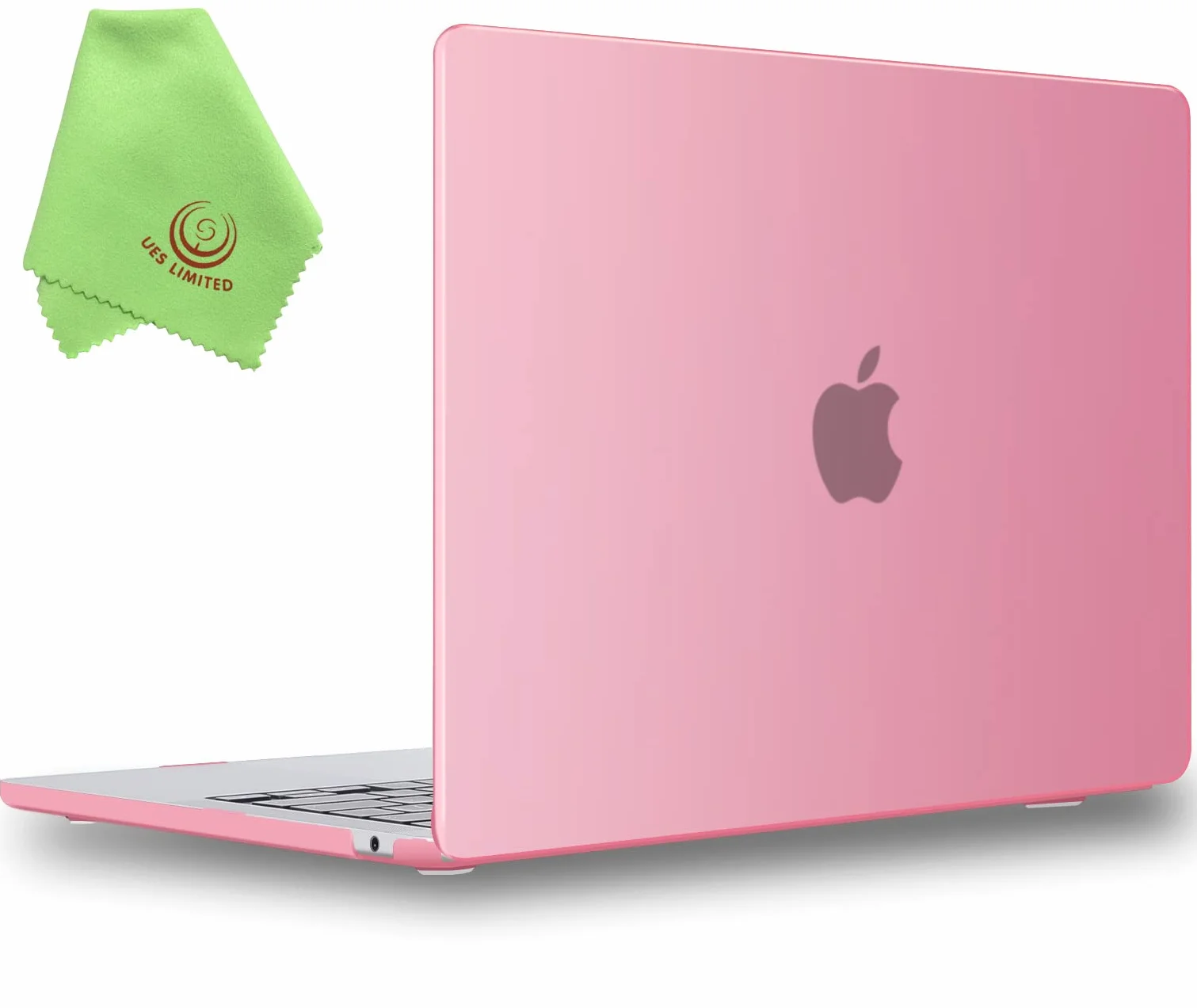 UESWILL Funda compatible con MacBook Air (M2, 2022) modelo A2681, funda rígida mate para MacBook Air de 13.6 pulgadas M2 chip Touch ID + paño de microfibra, rosa