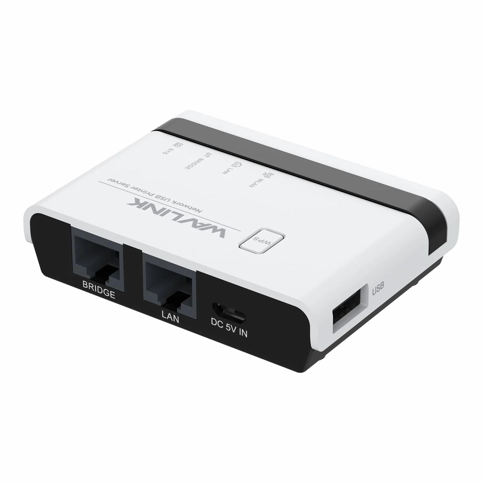 WAVLINK Servidor de impresión inalámbrico, servidor de impresión WiFi con LAN/Bridge de 10/100 Mbps, USB2.0, soporte modo cableado/archivo/independiente, compatible con Windows/Mac y todas las