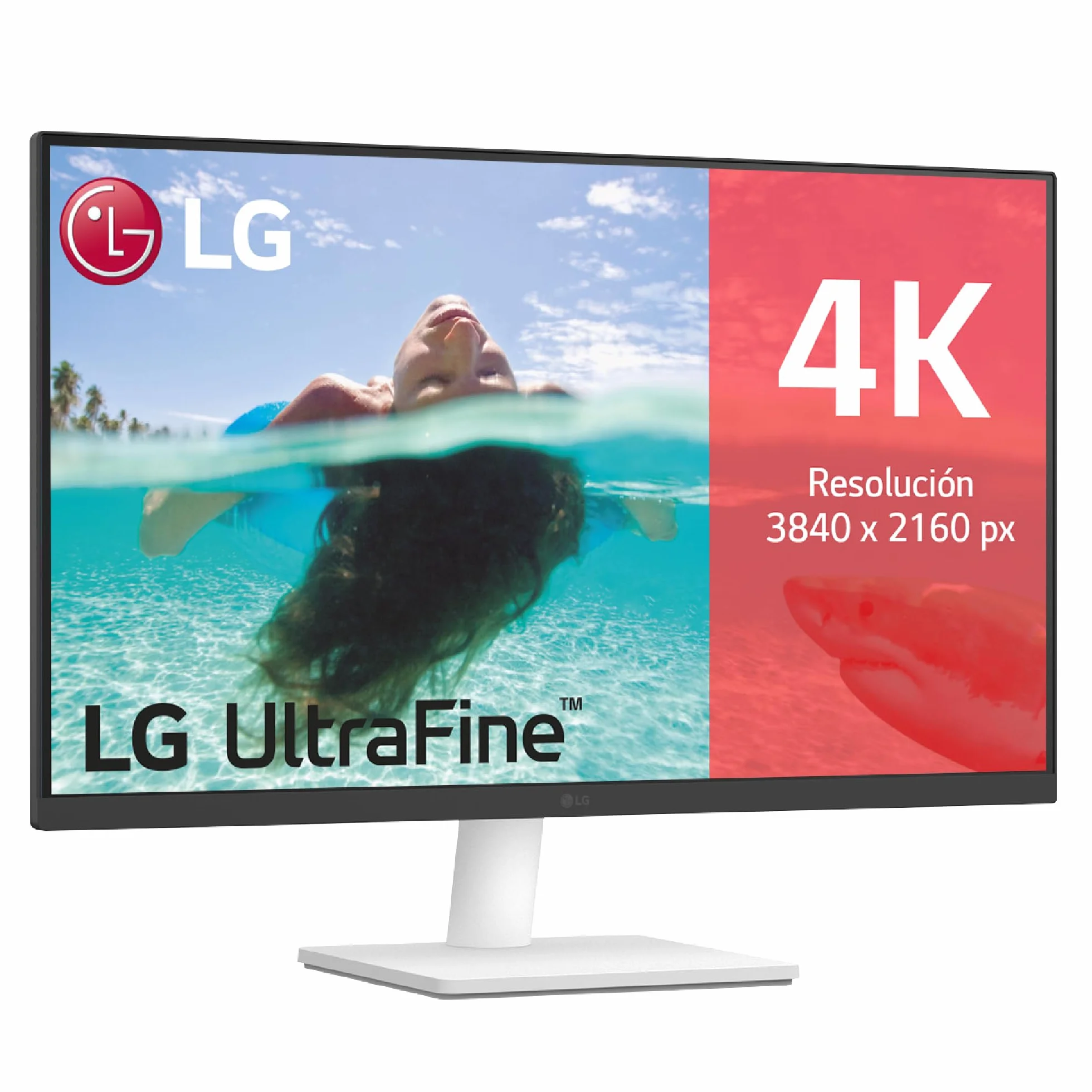 LG 27US500-W - Monitor 4K UltraHD 27", Panel IPS 3840x2160 (16:9), HDR10, Super Resolution+, DCI-P3 90%, 2× HDMI 2.0 y DisplayPort 1.4, 60 Hz, 5 ms, Inclinación Ajustable, Blanco