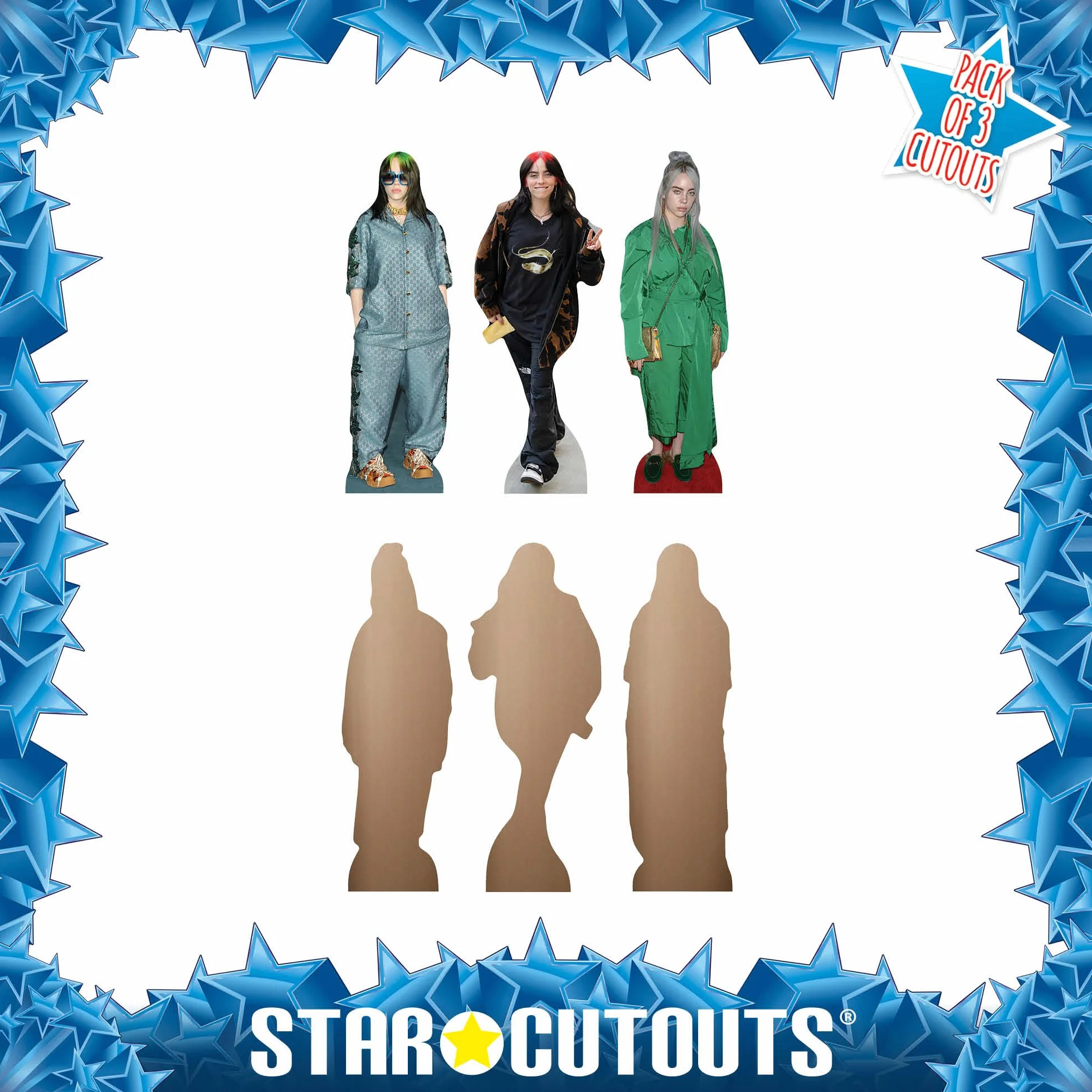 Star Cutouts Billie Eilish Estantería de cartón 31 cm