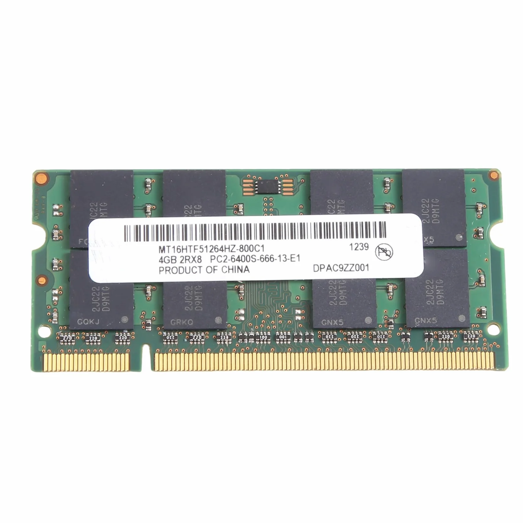 Memoria SODIMM para ordenador portátil MT DDR2, 4 GB, 800 MHz, PC2, 6400S, 16 chips 2RX8, 1,8 V, 200 , SODIMM, para ordenador portátil, fácil de instalar