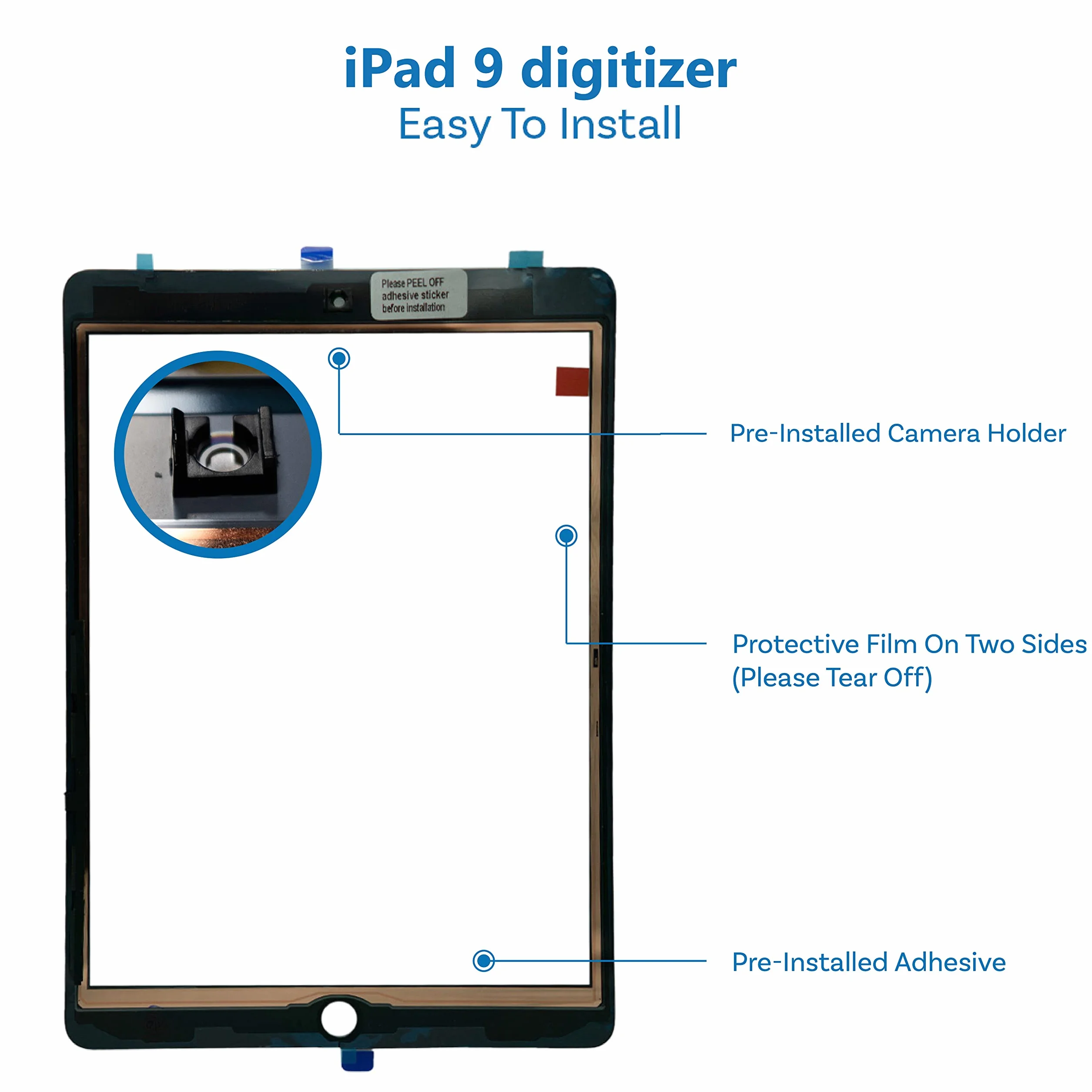 MMOBIEL Pantalla Repuesto compatible con iPad 9-10.2 inch - 2021 - Digitalizador tactil - Incl Kit de Herramientas - Negro