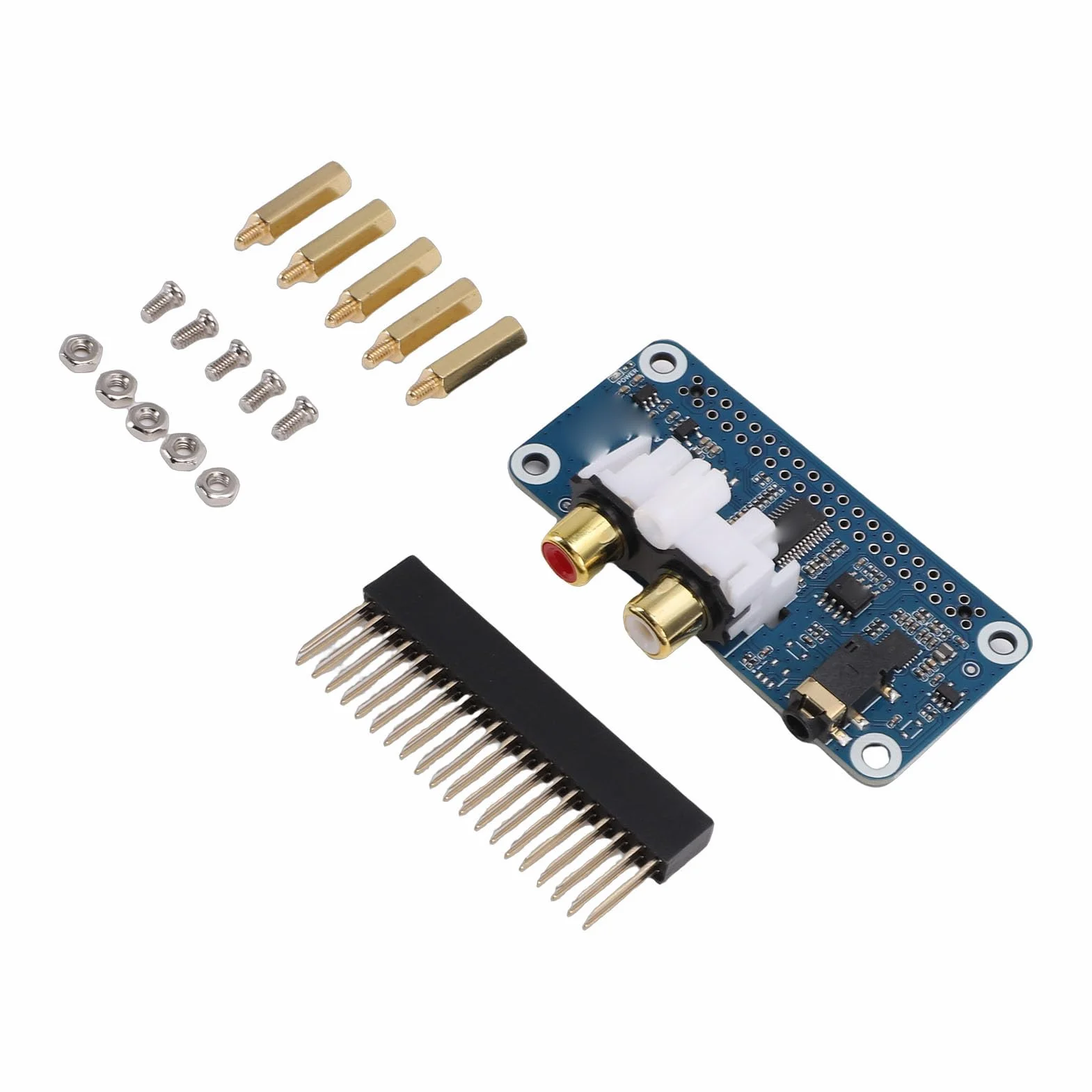 GOWENIC Placa de Sonido Profesional PCM5122 DAC con Puerto de Auriculares de 3,5 Mm para RasPi 5 4B, 112dB SNR, Ideal para Amantes de la Música