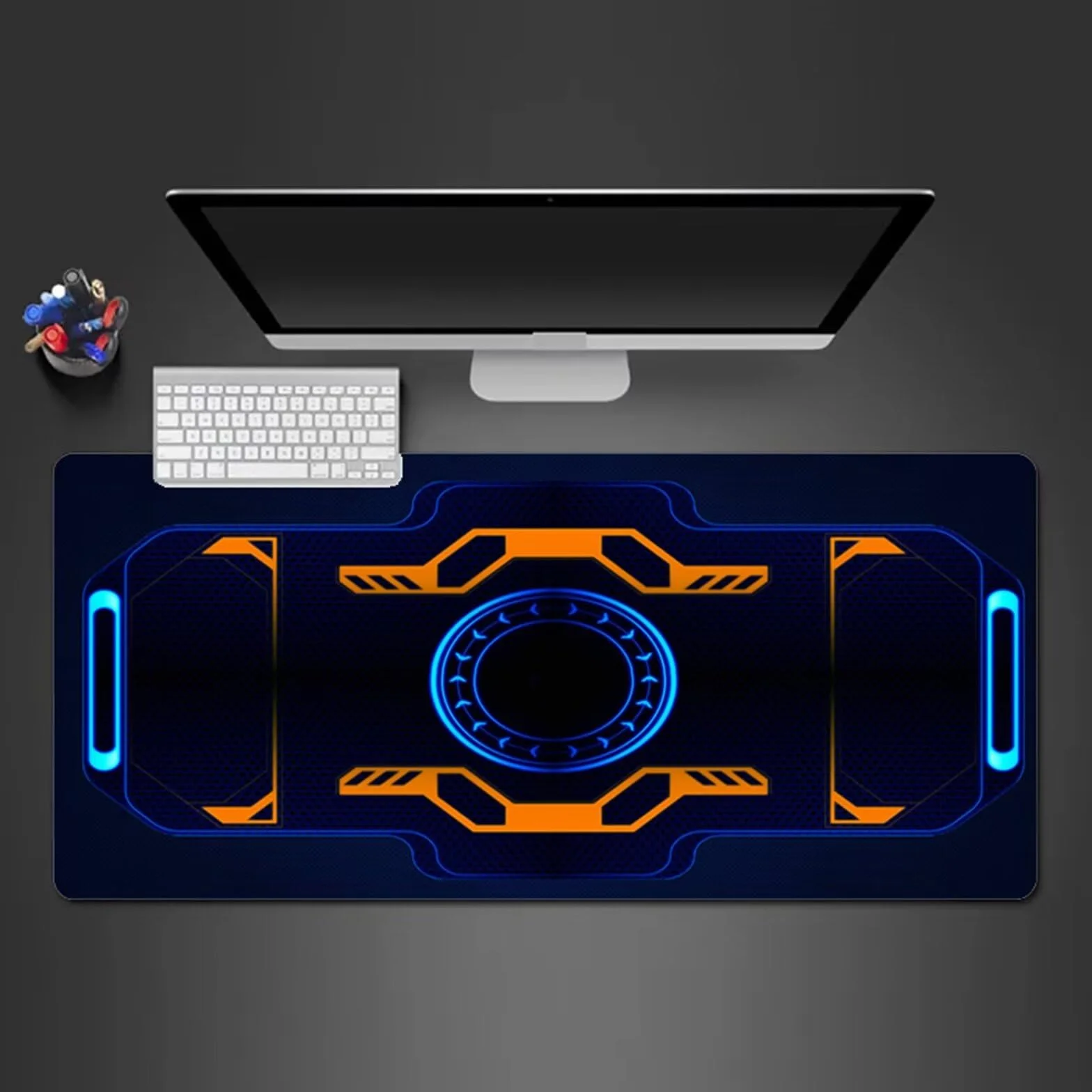 Alfombrilla Raton Gaming XXL 1200x600x3cm Alfombrilla de Ratón Grande Alfombrilla Gaming de Escritorio con Base Antideslizante para Gamers PC y Portátil (Azul Abstracto)