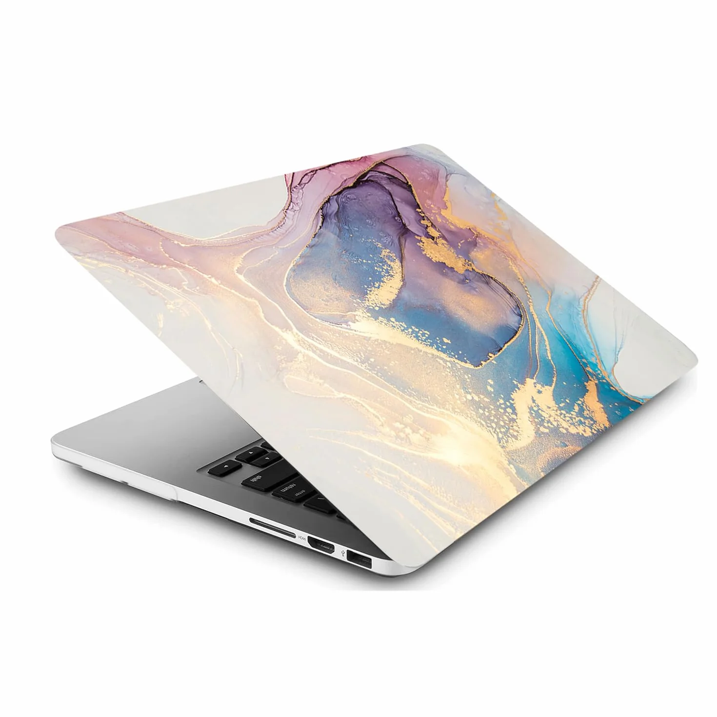 Funda Dura Compatible con Macbook Air 13,6 Pulgadas 2022 2024 M2 M3 Versión Modelo A2681 A3113 con Pantalla Retina Touch ID, Plástico Carcasa Delgada Cubierta Protectora, Mármol Colorido