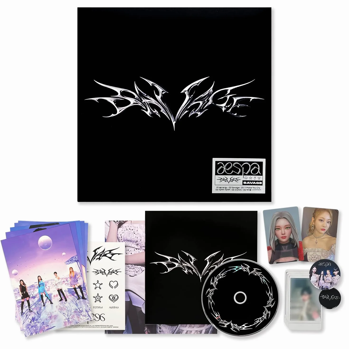 AESPA 1ST MINI ALBUM SAVAGE SYNK DIVE Ver. Photobook CD-R Poster