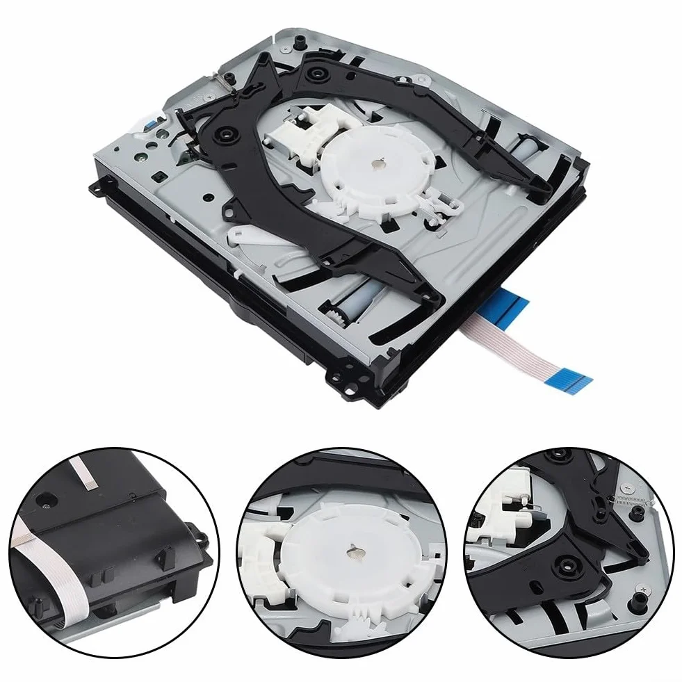1 unidad de disco óptico, para PS4 Pro CUH-7015A CUH-7015B CUH-7000 Unidad de lector interno de CD y DVD de repuesto de metal y ABS, acabado plateado, negro y blanco, para consola