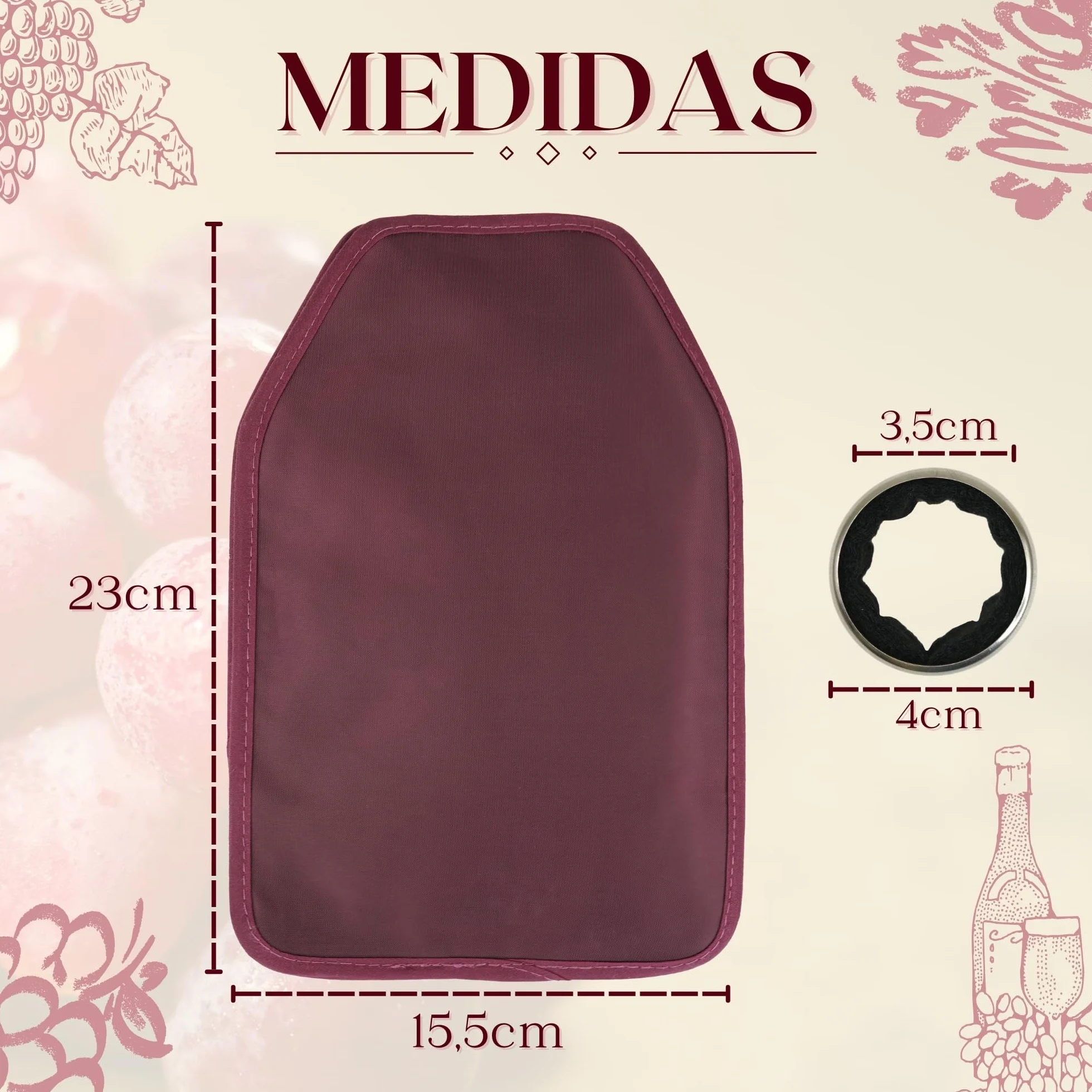 Enfriador de Botellas de Vino Reutilizable con Gel – Funda Enfriadora sin Hielo – Mantiene el Vino Frío 2h – Burdeos