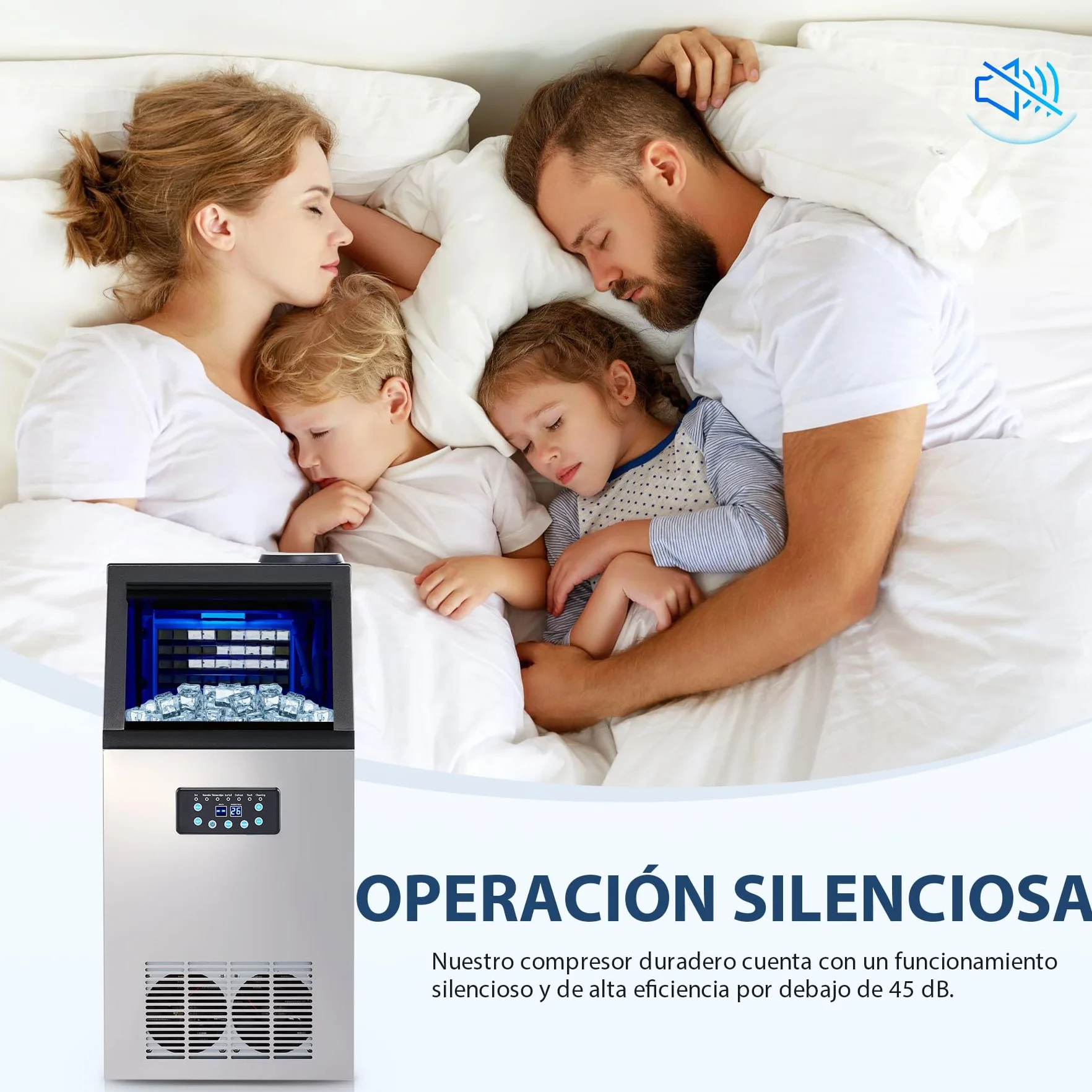 Máquina de Hacer Hielo Industrial WILPREP 480W 41kg/24h Acero Inoxidable LCD
