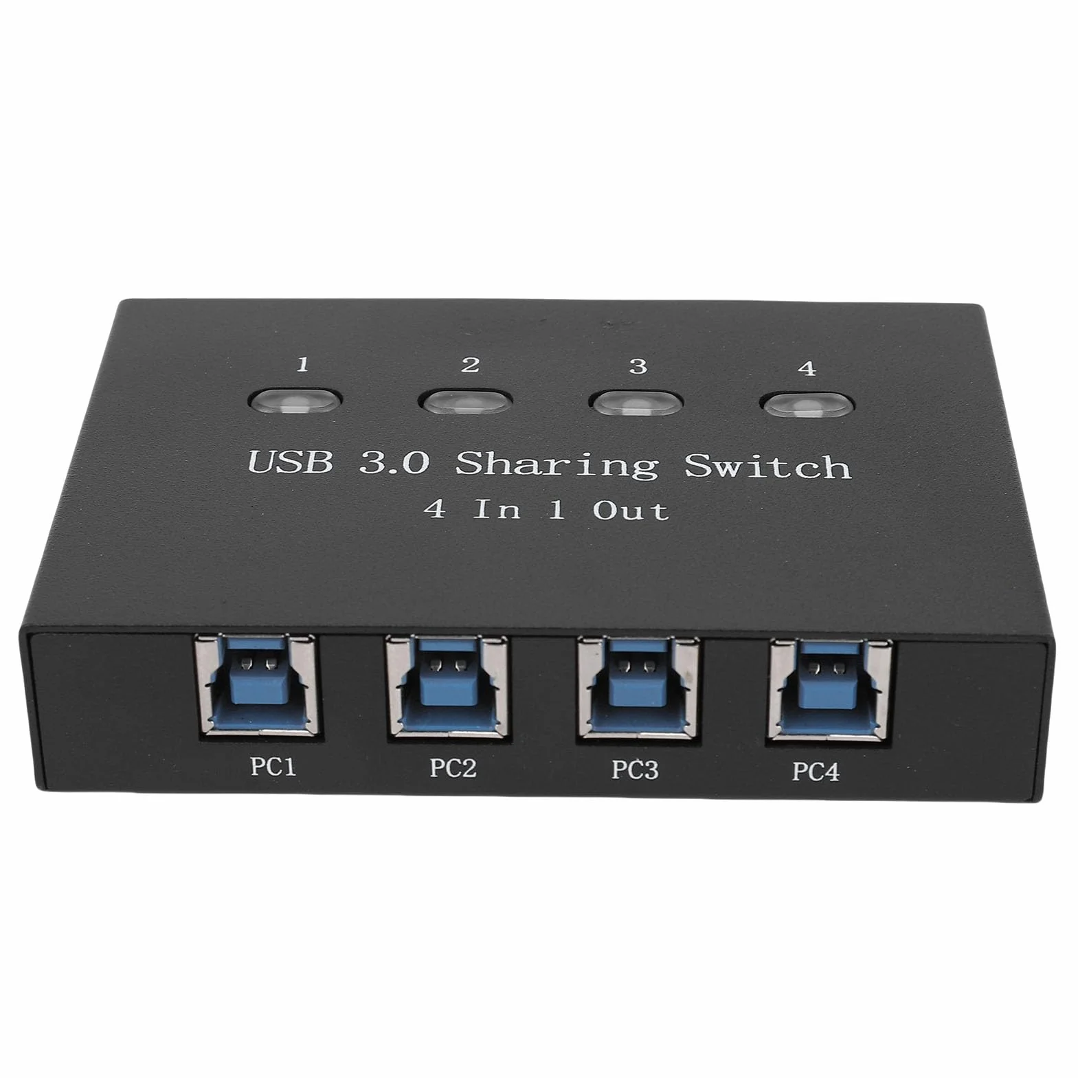 Annadue Selector de Interruptor USB 3,0, Conmutador USB 4 en 1 Salida, Interruptor 4 Ordenadores Comparten 1 Dispositivo para Impresora, Escáner, Teclado