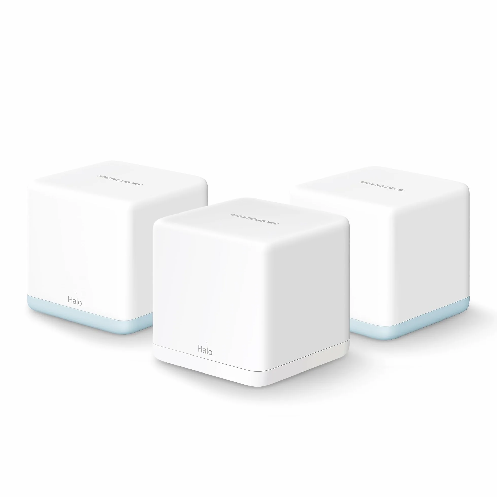 MERCUSYS Halo H1200G (3‑Pack) - WiFi Mesh AC1200 Gigabit Dual Band, Cobertura hasta 320 m², Roaming Inteligente, 1.2 Gbps, 6 Puertos Gigabit, Control por App