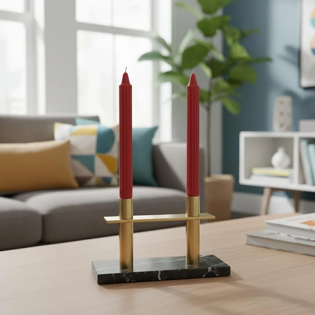 Cereria di Giorgio Risthò Velas dóricas candelabro cera burdeos 2,2x25 cm