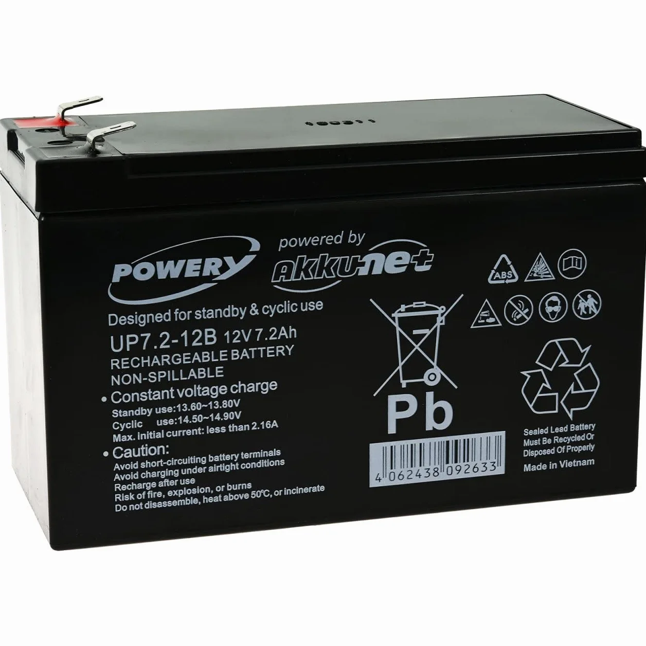 Powery Batería de Gel para SAI APC Back-UPS BK500-IT