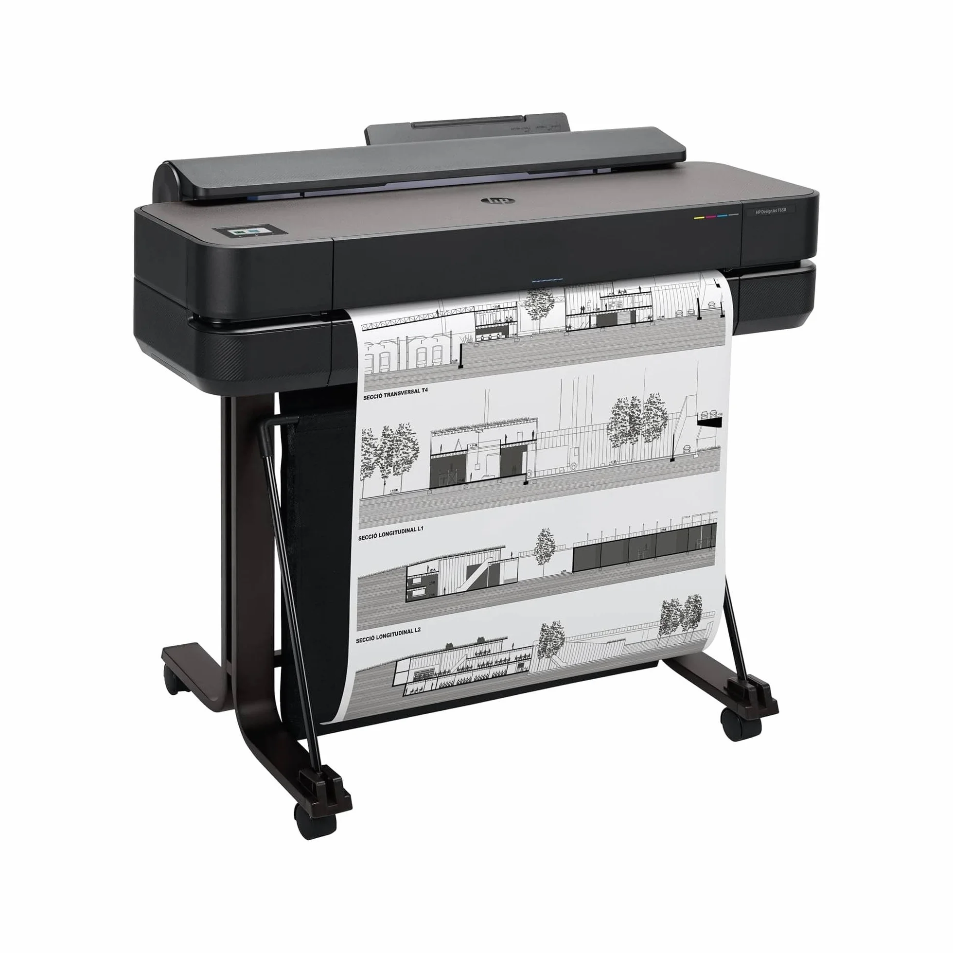 HP DesignJet T650, 61cm (5HB08D), Impresora Gran Formato, Plotter, Estándar A4-A1, 81 Impresiones A1/h, Wi-Fi,Ethernet,USB, 2400x1200 dpi,Metal Reciclado, Edición 2025, Garantía 2 Años, Click, Negro
