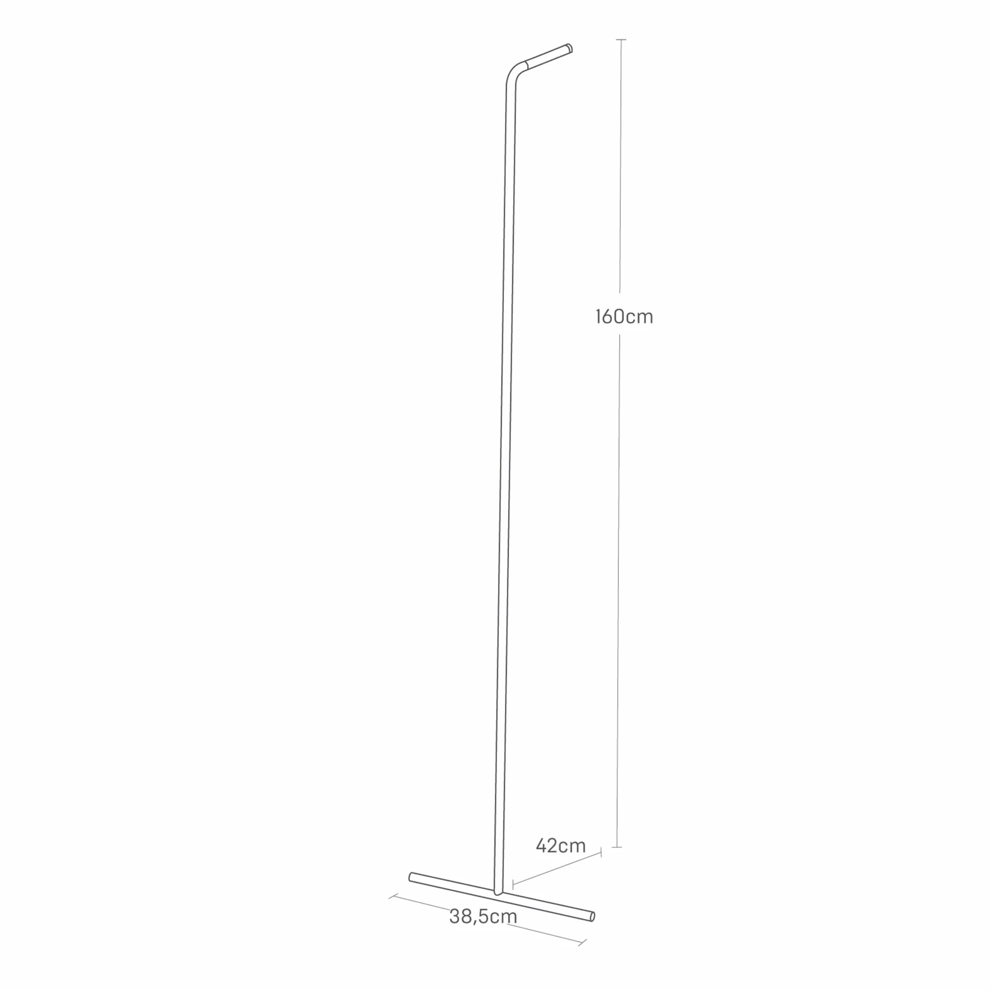 YAMAZAKI 7550 TOWER Leaning Coat Hanger White Steel Wood 38.5 x 42 x 160 cm