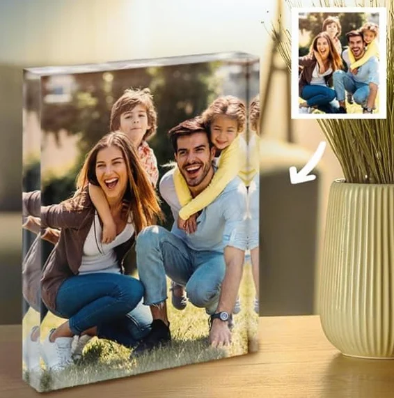 Portafoto Personalizada con foto Transparent Gift Placa Bloque Decoración del hogar