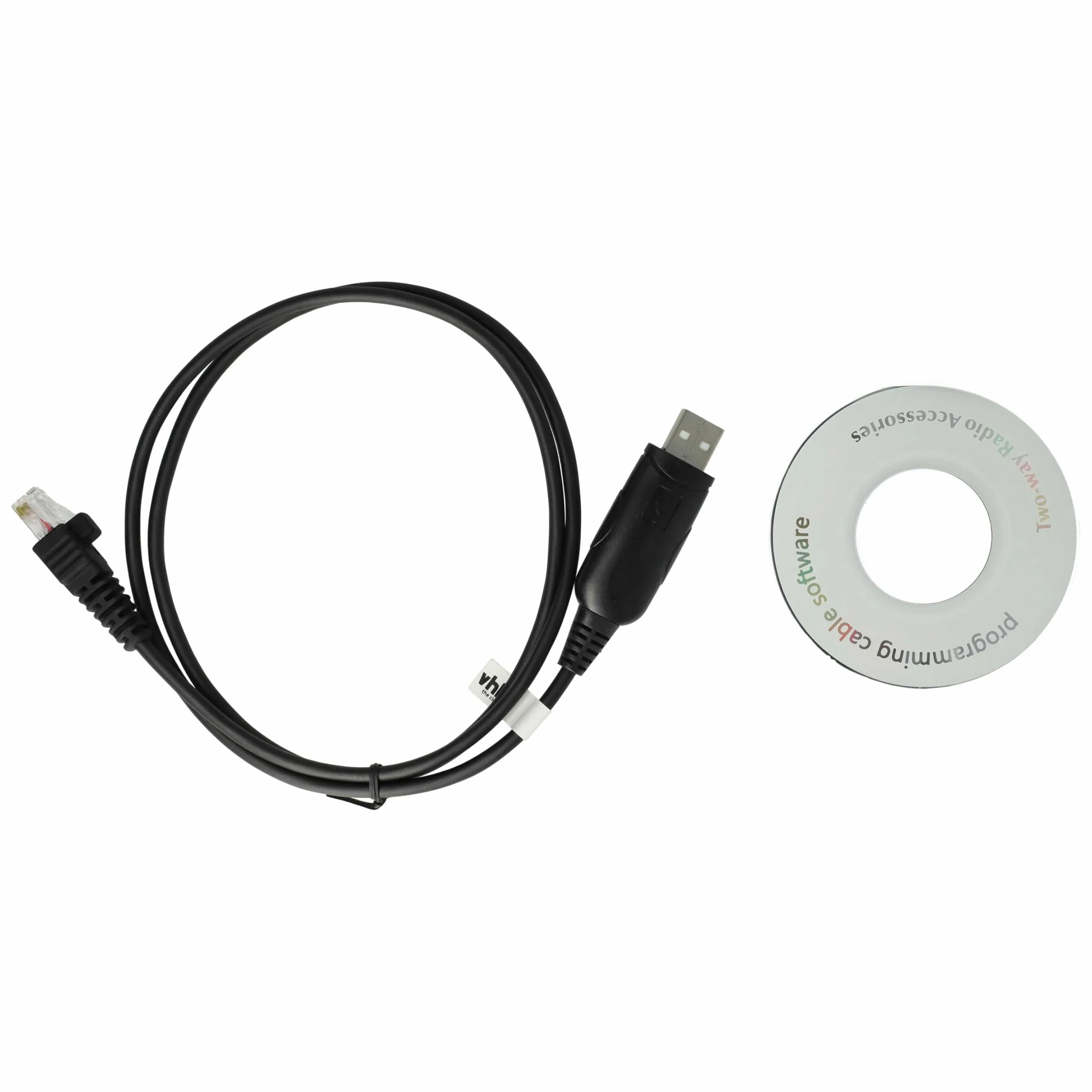 vhbw Cable de programación USB compatible con Motorola SM50 Pro3100, SM120, SM10, PM400, Pro5100, Modelos con conector RJ45, Pro7100 radio, negro