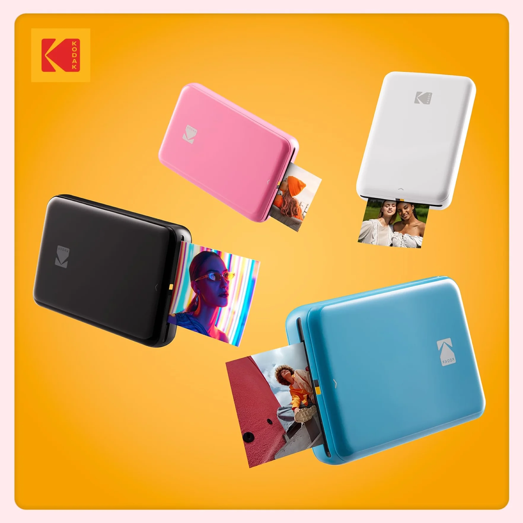 KODAK Step Impresora de fotos instantánea para smartphone - Mini portátil inalámbrica en color - Fotos adhesivas Zink 2x3” - Bluetooth compatible con iOS y Android - App de edición divertida - Rosa