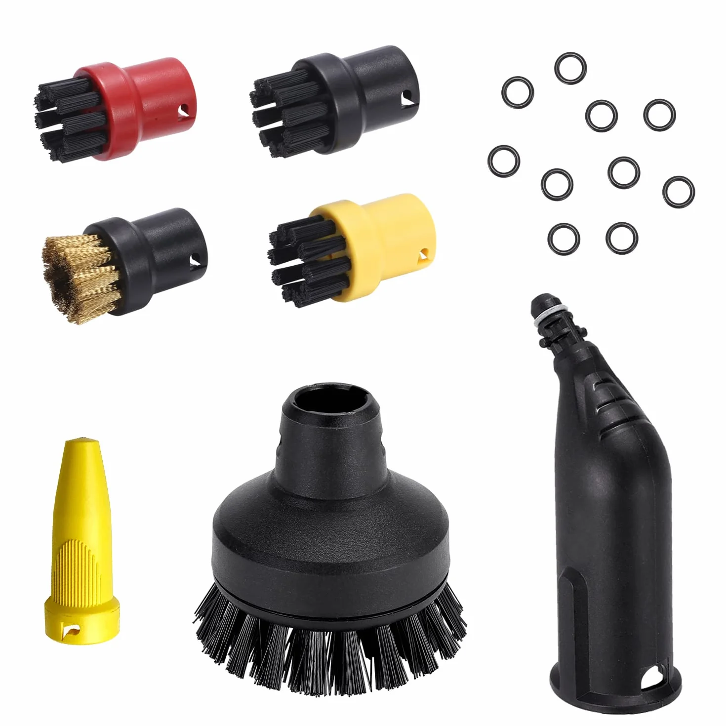 Accesorios para Cepillos Limpiadores a Vapor para Kärcher, Cepillos Redondos Cabezal de Boquilla de Limpieza de Vapor Piezas de Repuesto, Compatible con Kärcher SC1/SC2/SC3/SC4/SC5/SC7/CTK10 (150g)