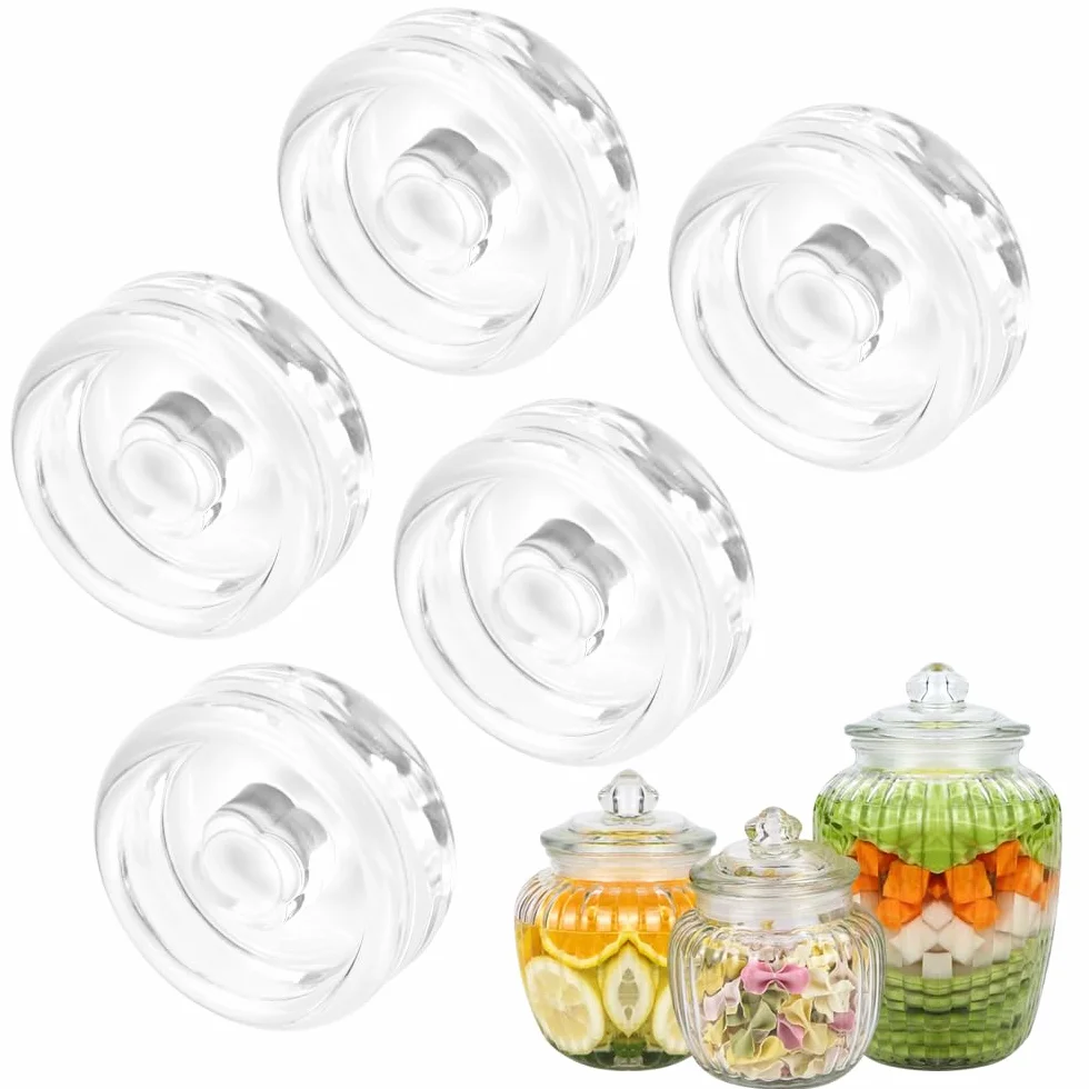5 Piezas Pesos de Fermentación de Vidrio 7cm para Chucrut Kimchi Kéfir Encurtidos Pepinos
