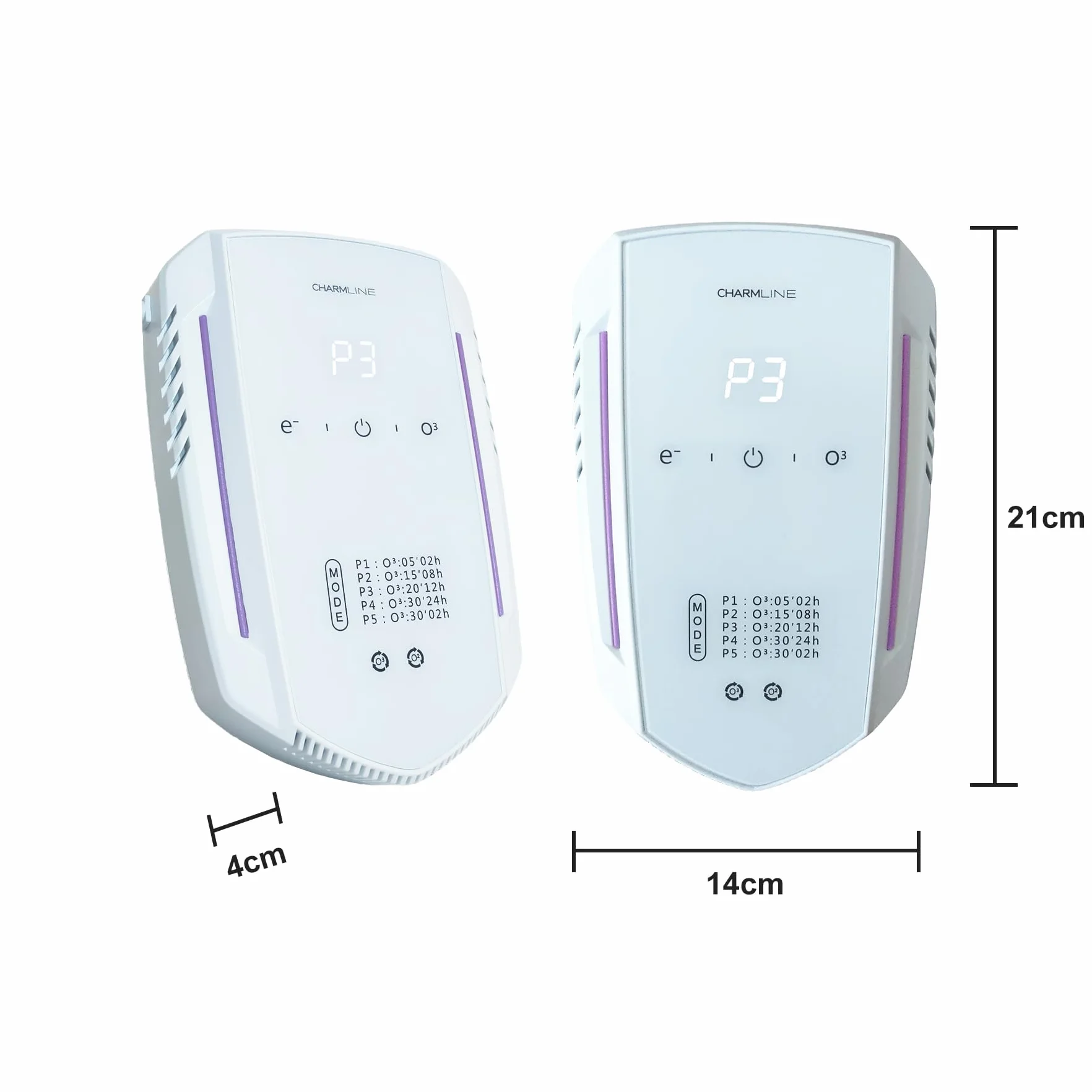 Charmline Purificador de Aire con Ozono e Iones Negativos, Eliminador de Olores, Generador de Ozono para Hogar