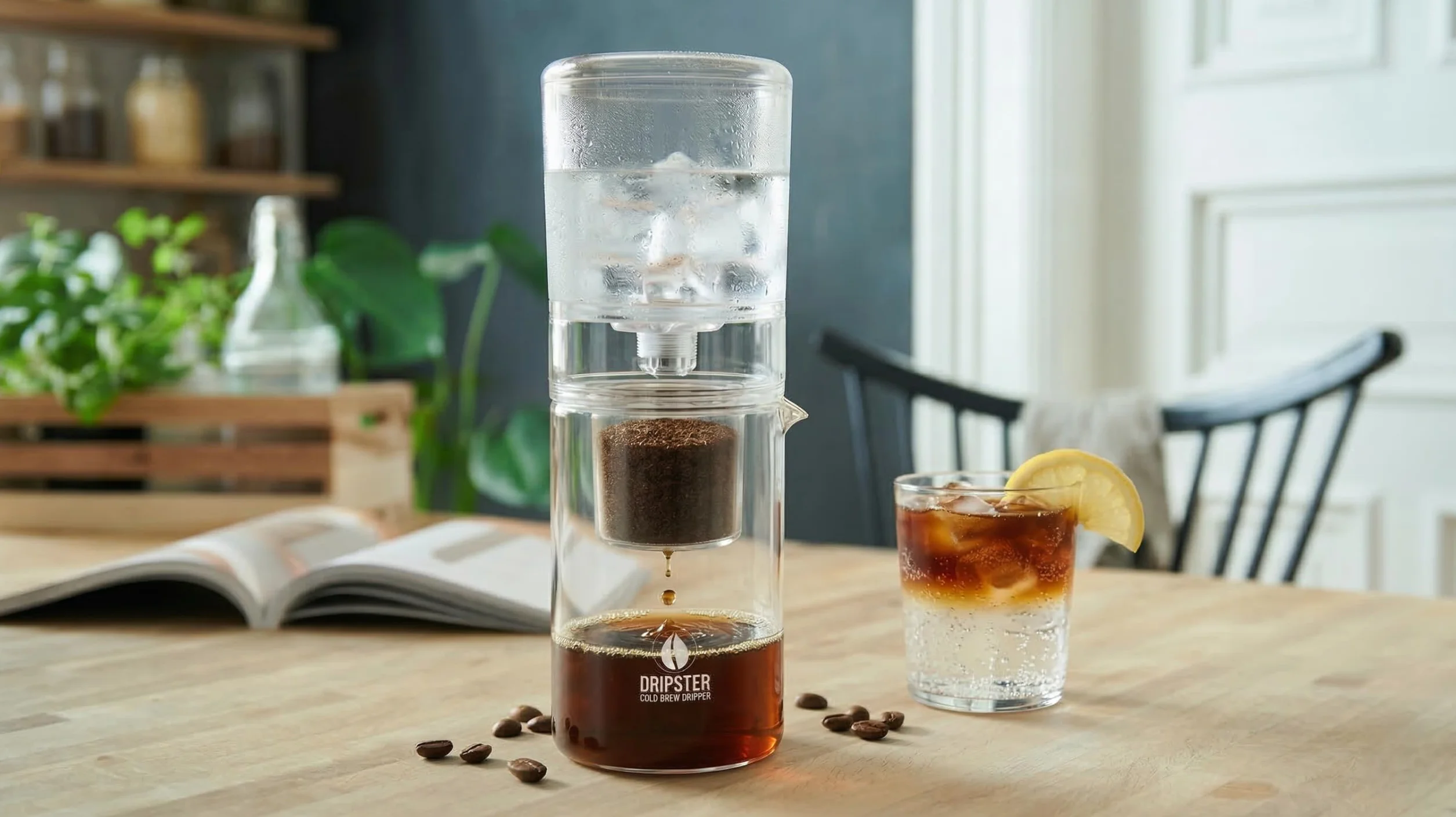 DRIPSTER 2 en 1 Cold Brew Dripper 4 tazas 600 ml cafetera de émbolo café té extracción en frío