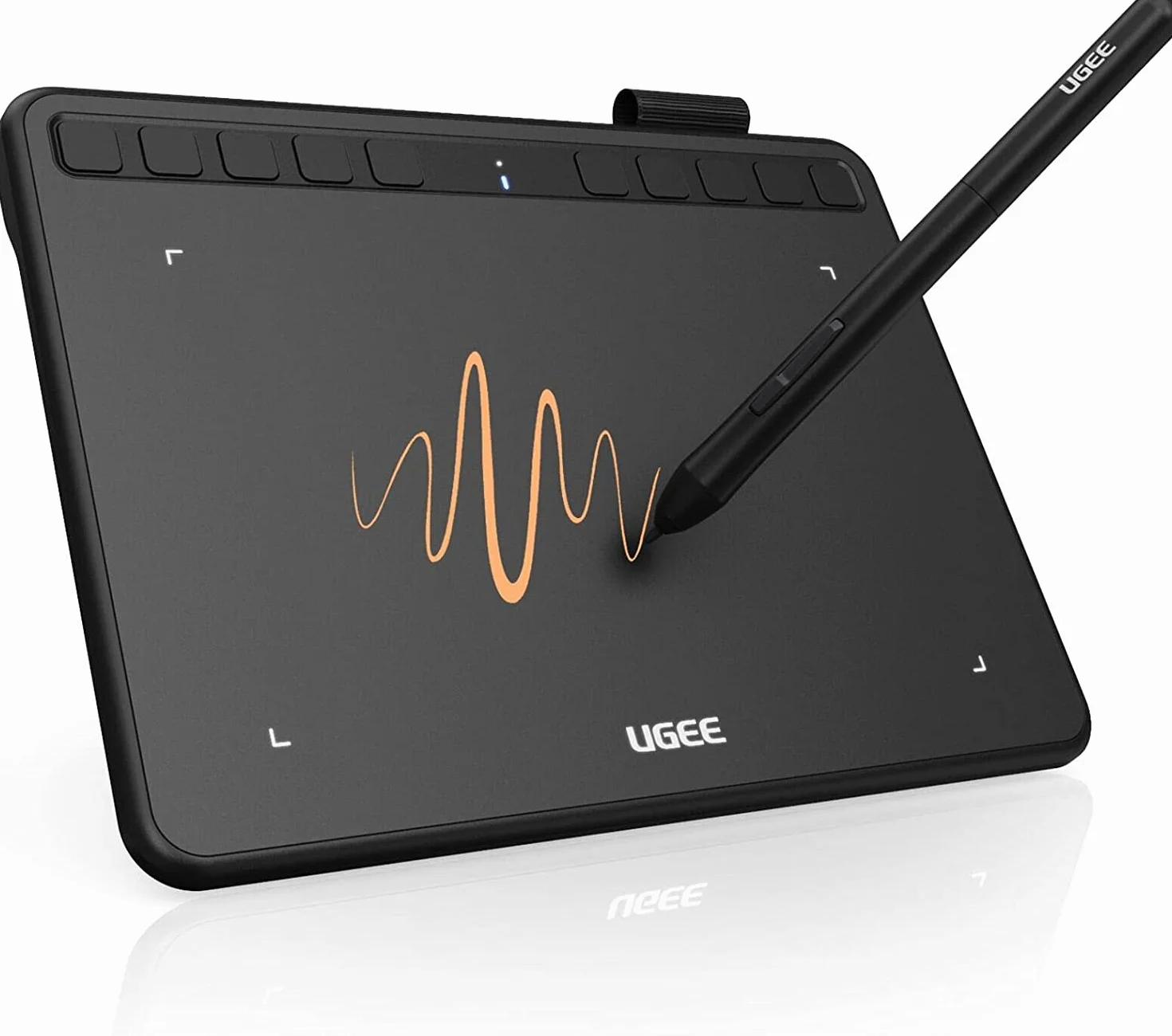 Tableta Gráfica UGEE S640,Tableta Digitalizada Portátil Ultradelgada de 2.4G,con Función de Inclinación, Teclas Personalizadas, Lápiz sin Pilas para Windows Mac Linux