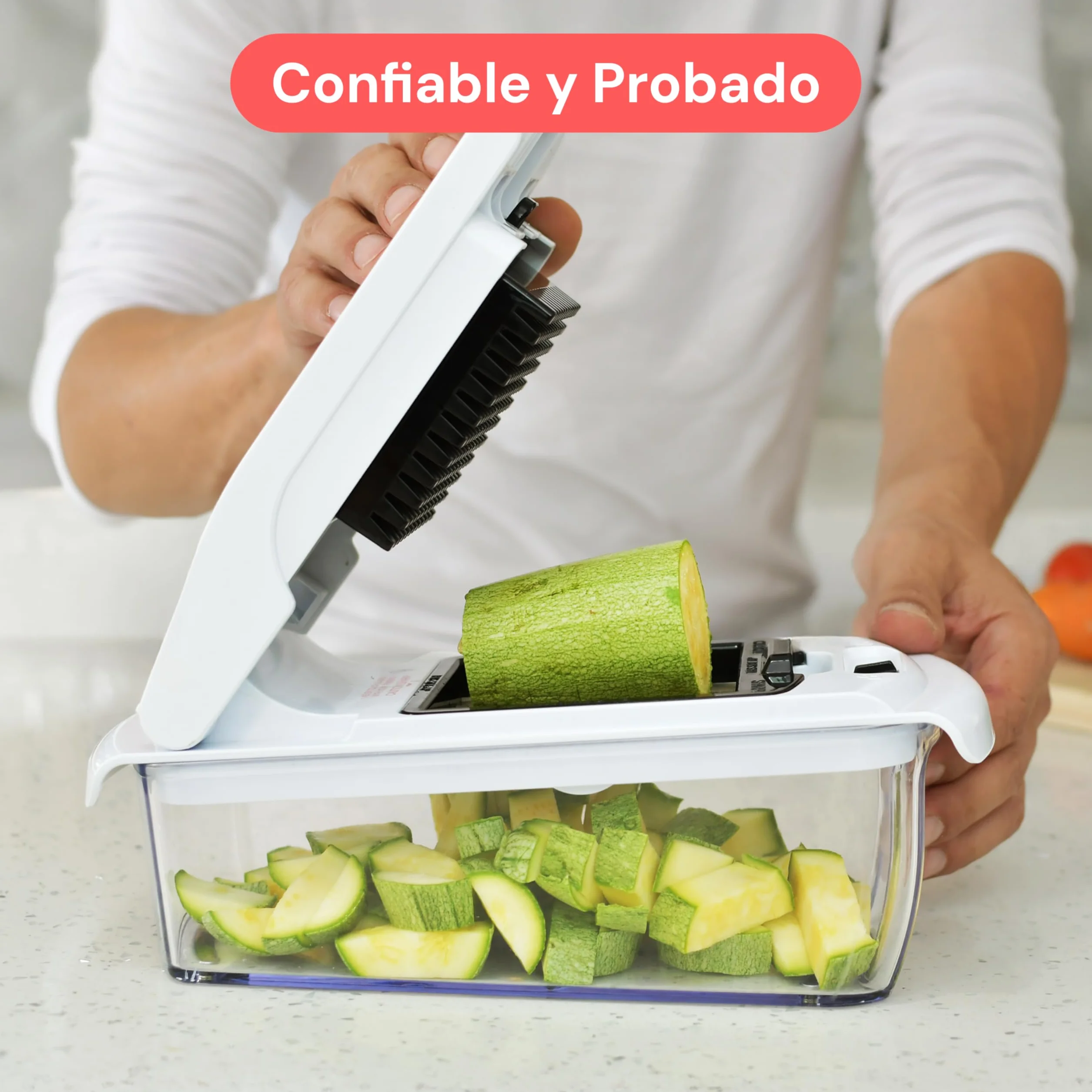 Fullstar Multifuncional Cortador de Verdura y Espiralizador Picador Manual PRO 4-en-1 Blanco