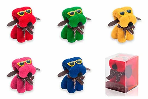 Lote de 30 Toallas Perritos. Regalos Originales para entregar a tus invitados el día de tu Boda, comunión, bautizo, fiesta, babyshower