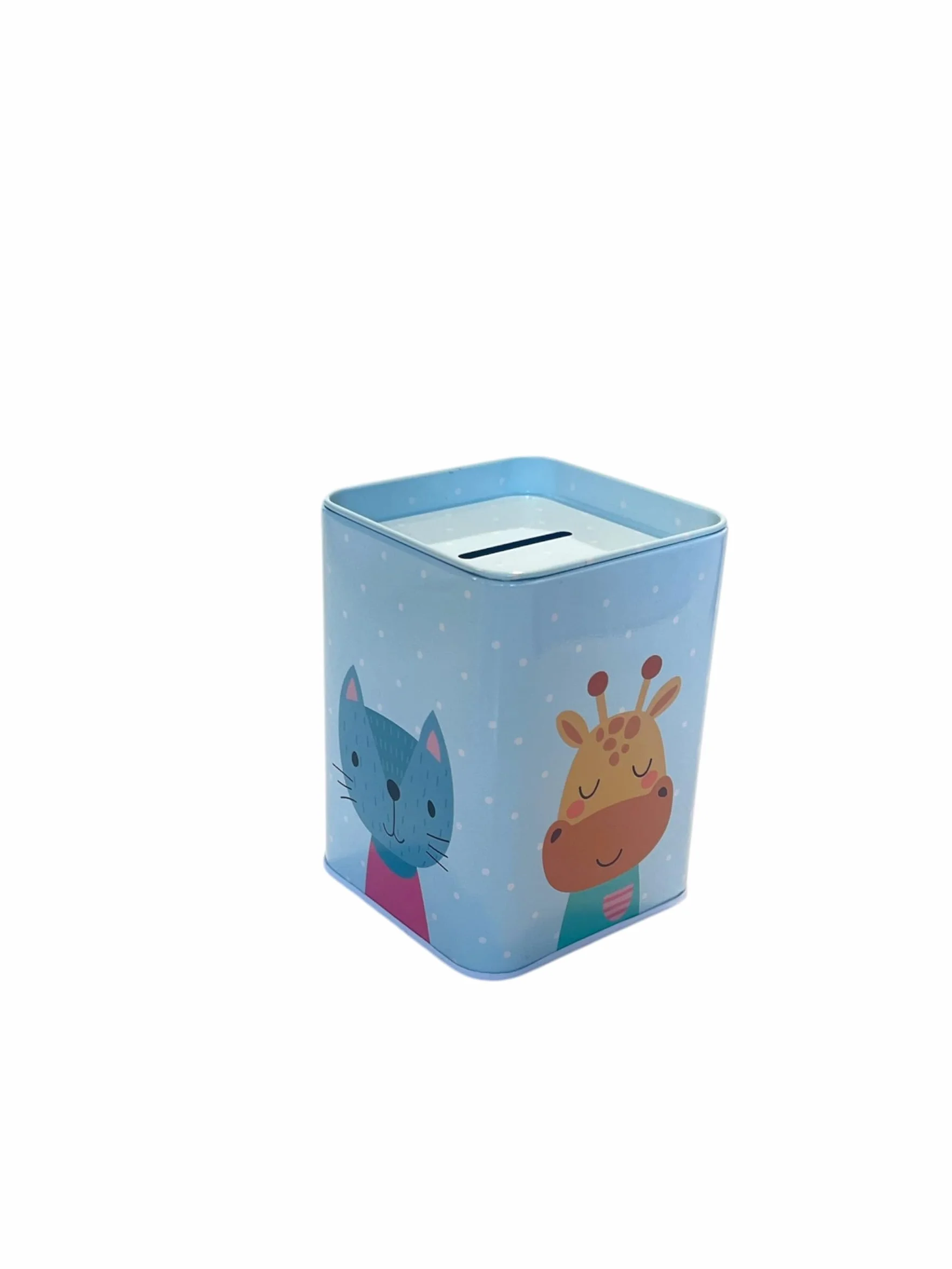 Hucha Lata Infantil Original Animalitos Verde con Tapa