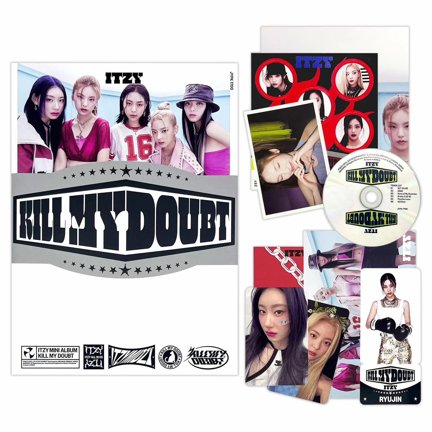 ITZY KILL MY DOUBT PHOTOBOOK C Ver. Photobook Champion Belt Photocards Lyric Book CD Poster Pin Badges
