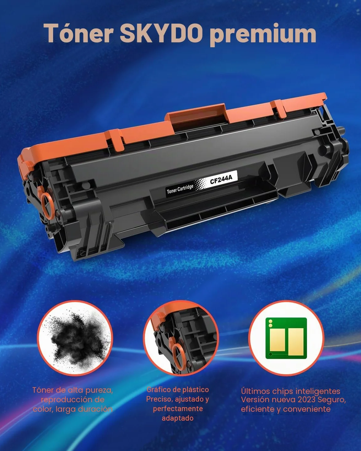 CF244A 44A Cartuchos de Tóner Compatibles para HP 44A CF244A Tóner para HP LaserJet Pro M15a M15w, MFP M28a M28w Impresora (2 Negro)
