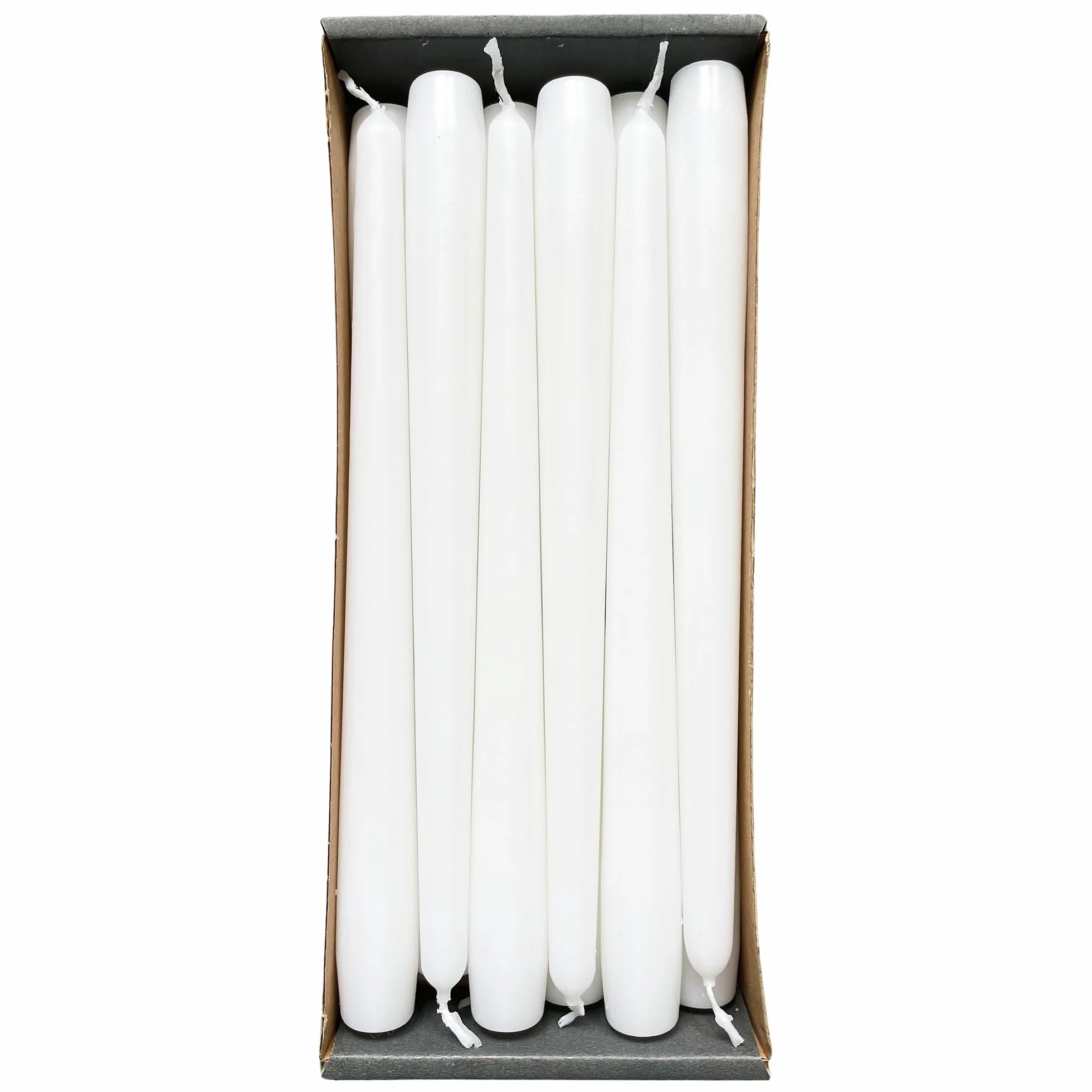 Nordring Lot de 12 Bougies Coniques 2,3 x 25 cm Blanc - Certifiées RAL Anti-goutte Faible Fumée 8 Heures