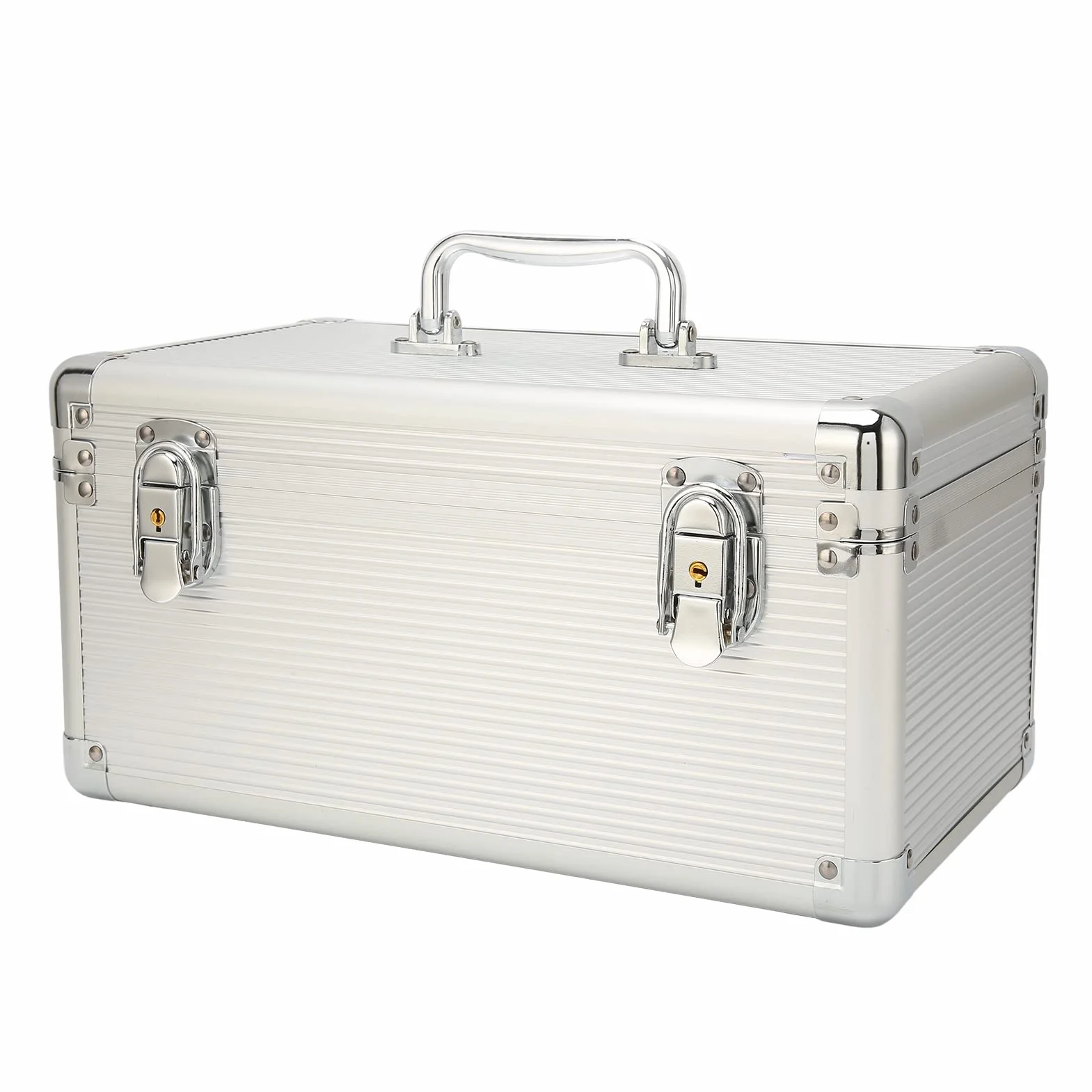 Caja de Almacenamiento de Disco Duro de 10 Bahías, Carcasa a Prueba de Choque con Bloqueo de Seguridad, Almohadilla de Amortiguación de EVA, Diseño de Esquina de Aleación de