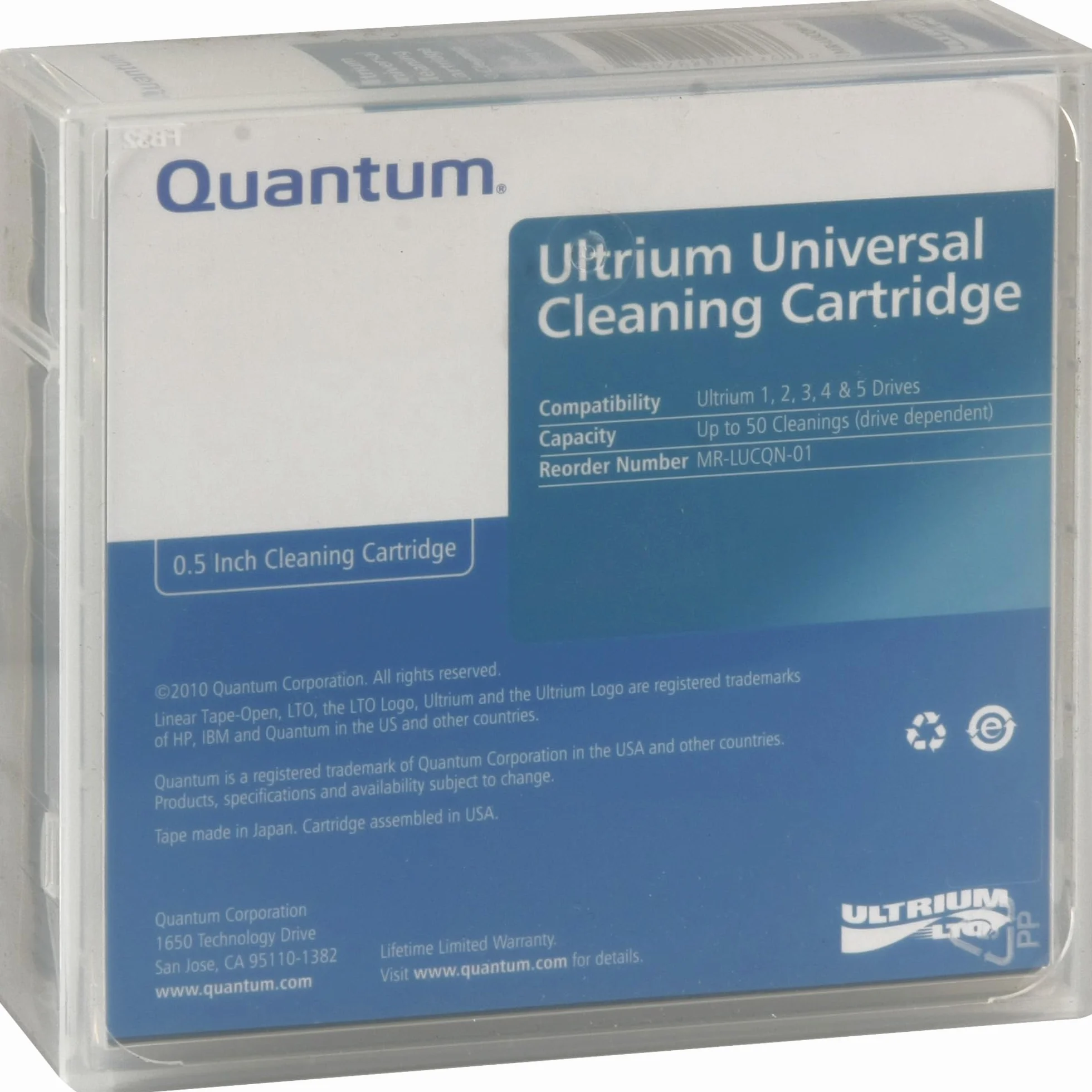 Quantum MRLUCQN01 LTO Base de Datos de Limpieza para 50 limpiadores sin Etiqueta