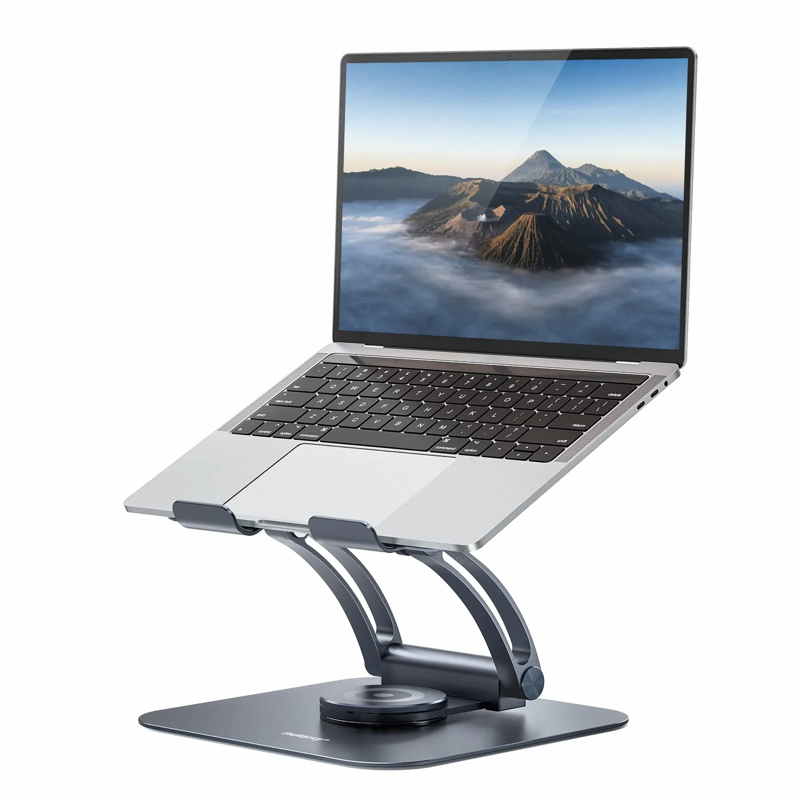 Nulaxy Soporte Ordenador portátil con Base giratoria de 360°, Altura Regulable, Soporte de Escritorio para MacBook de hasta 22 Libras, Compatible con Todos los portátiles, Gris