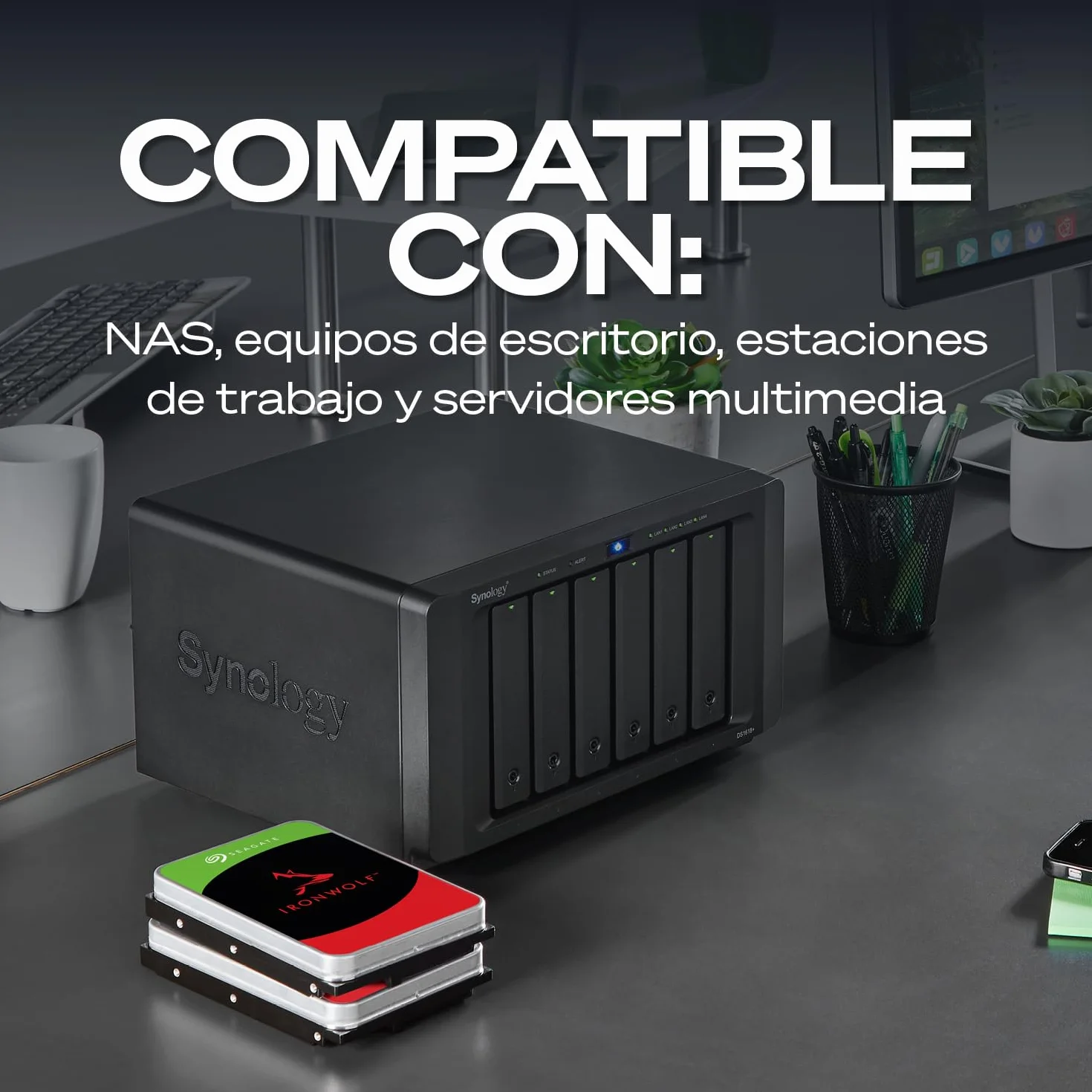 Seagate IronWolf 4TB NAS HDD 3.5 Pulgadas SATA 6 Gb/s Caché 256 MB CMR RAID
