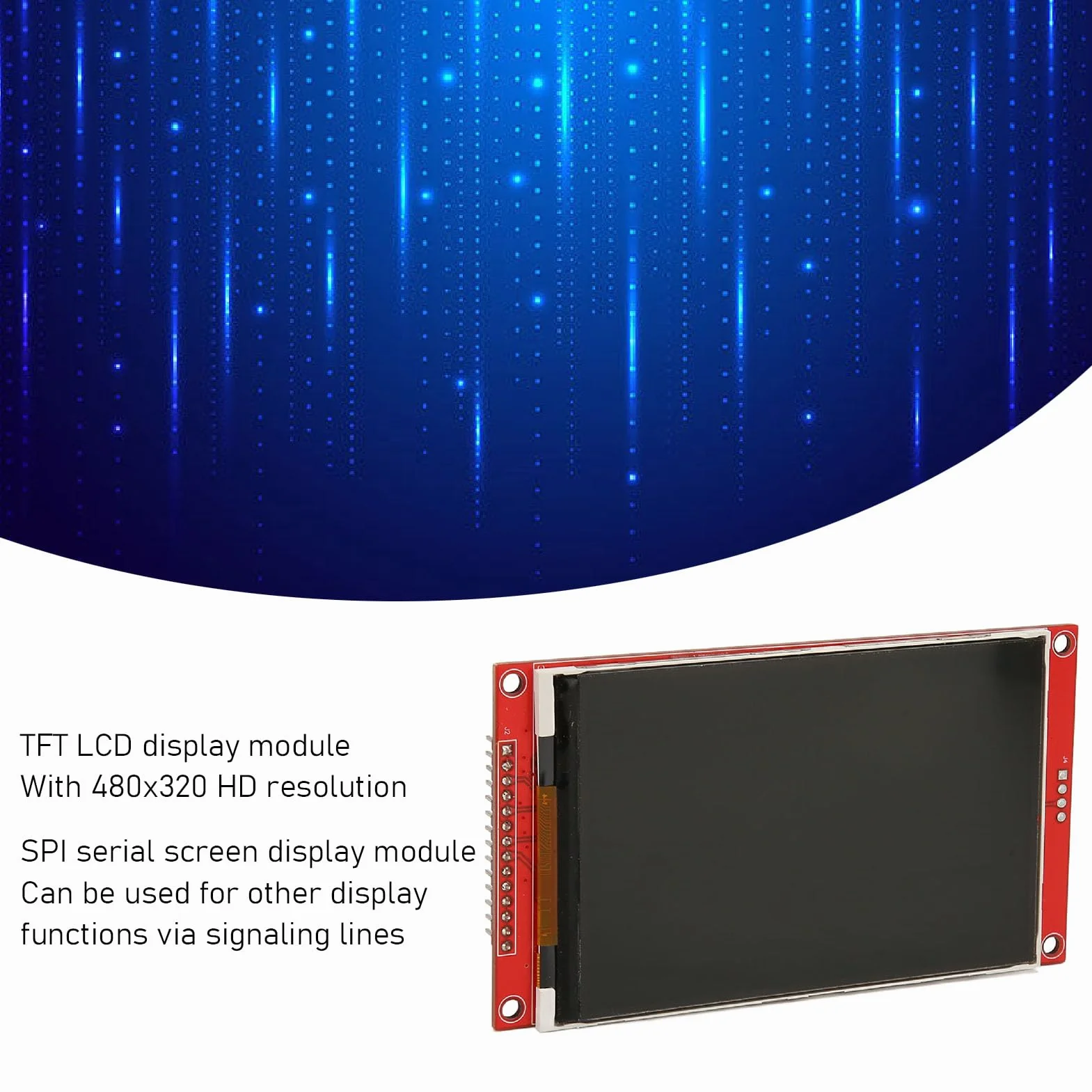 Denash Módulo de Pantalla LCD SPI TFT de 4 Pulgadas, Resolución HD 480x320 Controlador ILI9488 Interfaz Periférica Serie de 14 Pines, con Ranura para Tarjeta de Memoria y Programas de