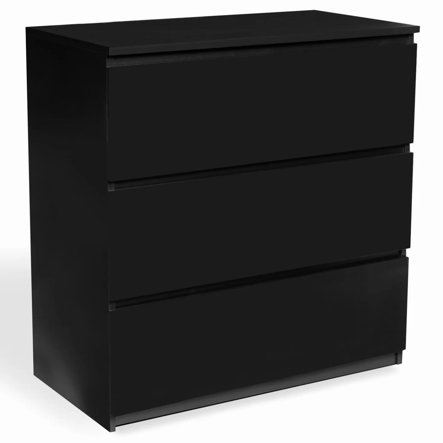 IDMarket TOMI - Cajonera con 3 cajones (78 cm), color negro
