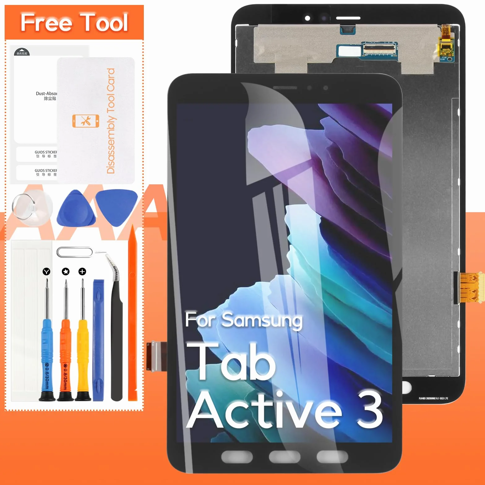 Pantalla de repuesto para Samsung Galaxy Tab Active 3 2020, pantalla LCD SM-T575 SM-T577, digitalizador de pantalla táctil, montaje completo, con herramientas