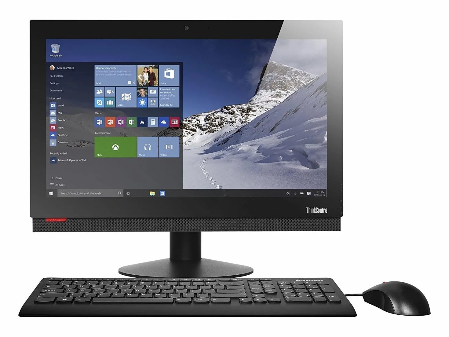 Lenovo ThinkCentre M800z - Ordenador de sobremesa todo en uno (21,5", Intel Celeron G3900, 8 GB de RAM, 256 GB SSD, WiFi, Bluetooth, teclado EE.UU., Windows 11 Pro (reacondicionado)