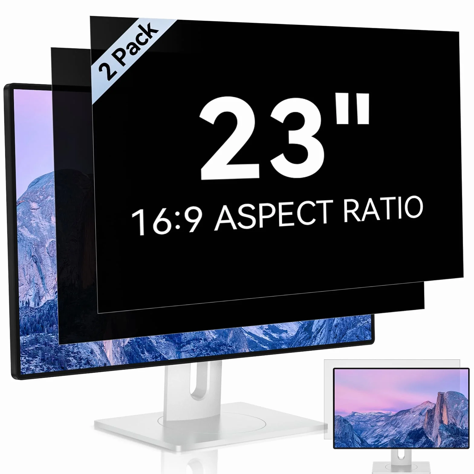 [Paquete de 2] Pantalla de privacidad de computadora de 23 pulgadas para monitor de pantalla ancha de relación de aspecto 16:9, protección ocular, filtro de privacidad antideslumbrante de luz azul