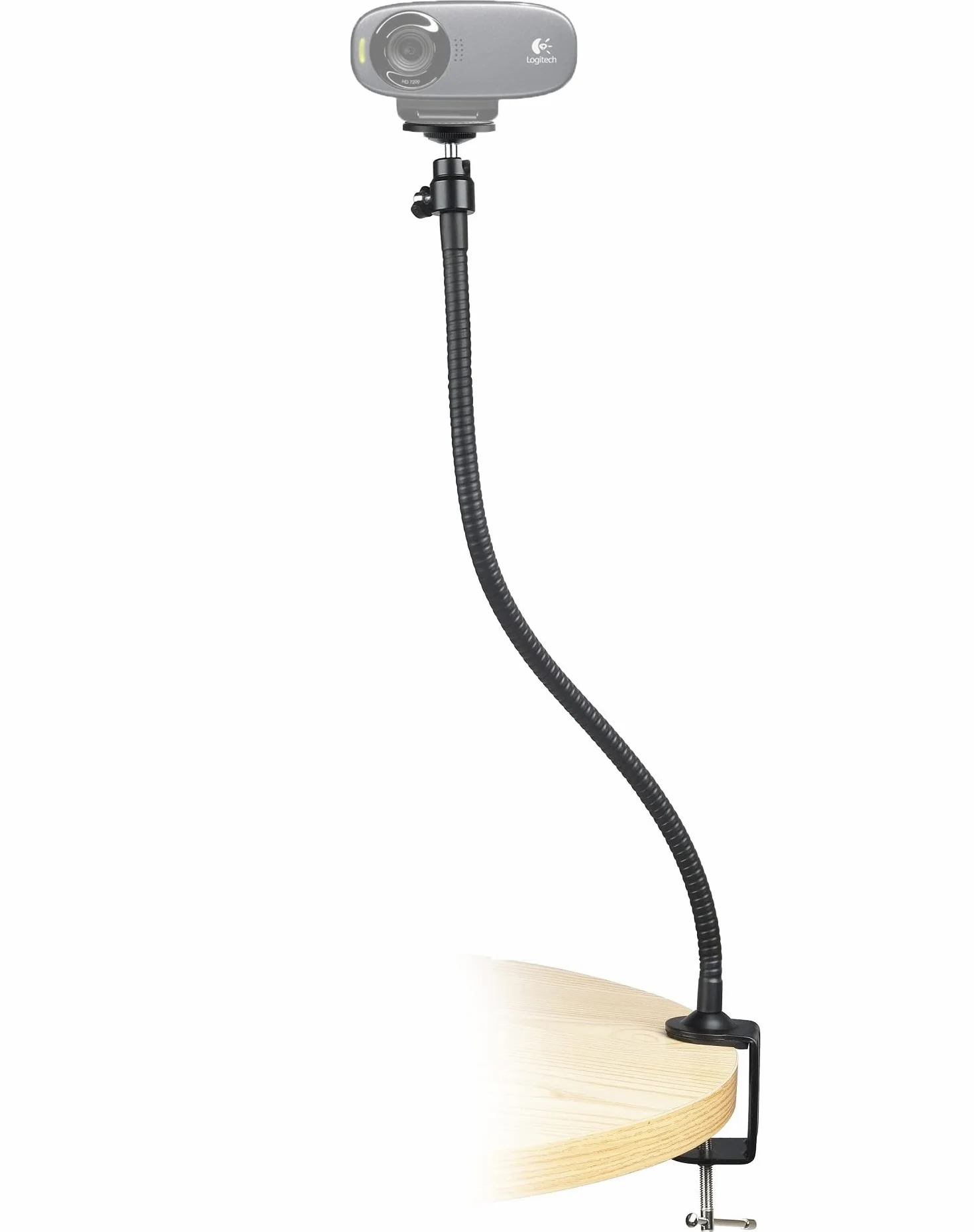 Soporte para cámara Web Compatible con Logitech C270 C310 C920 C922 C930 C925 C615 StreamCam Brio, Soporte magnético con Abrazadera de succión para Todo Tipo de webcams - 64 cm de Longitud