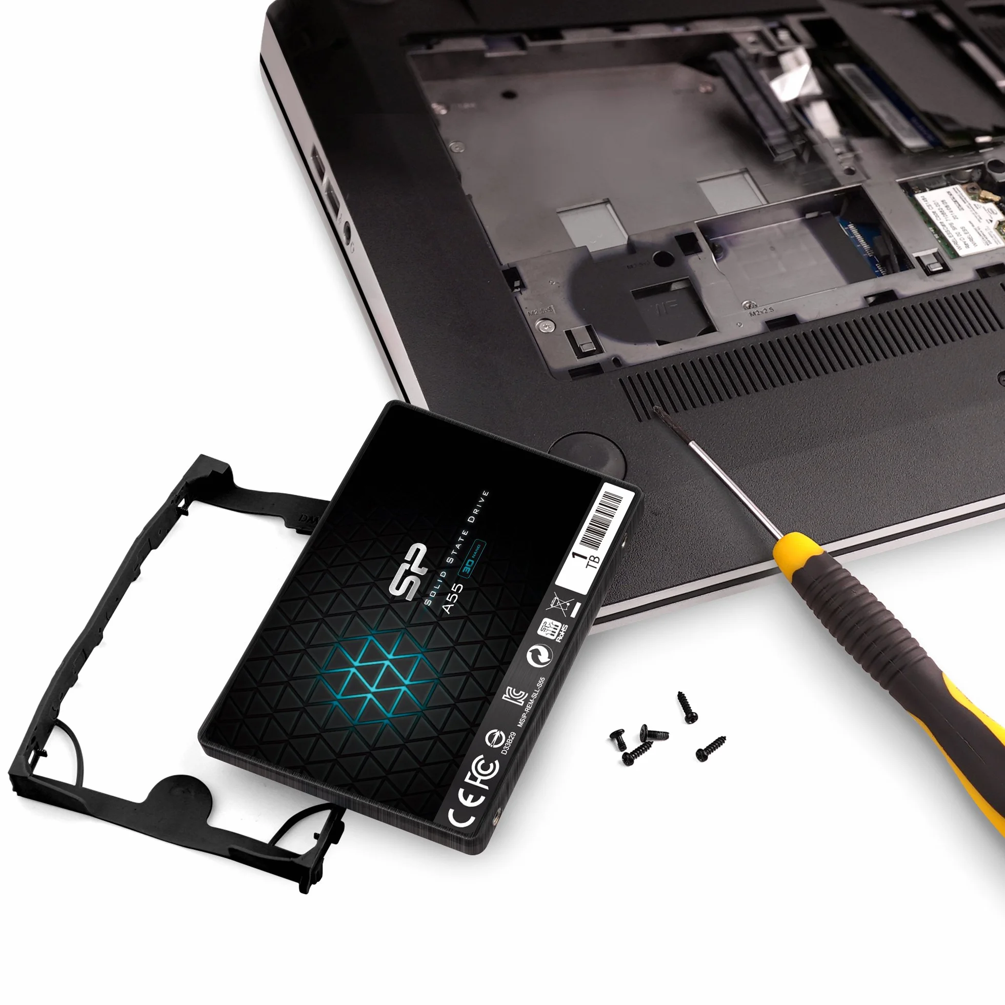 Silicon Power-1TB SSD 3D NAND A55 SLC Cache Performance Boost SATA III 2.5" 7mm (0.28") Internal Solid State Drive , Black