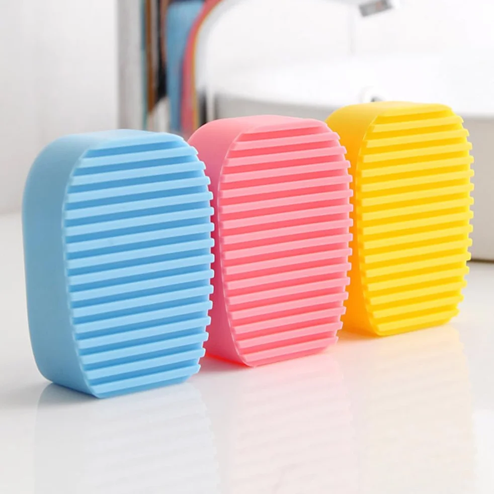 MAGICLULU Mini Cepillo de Silicona para Lavar Ropa, Juego de 2 Cepillos de Mano para Cuellos y Calcetines