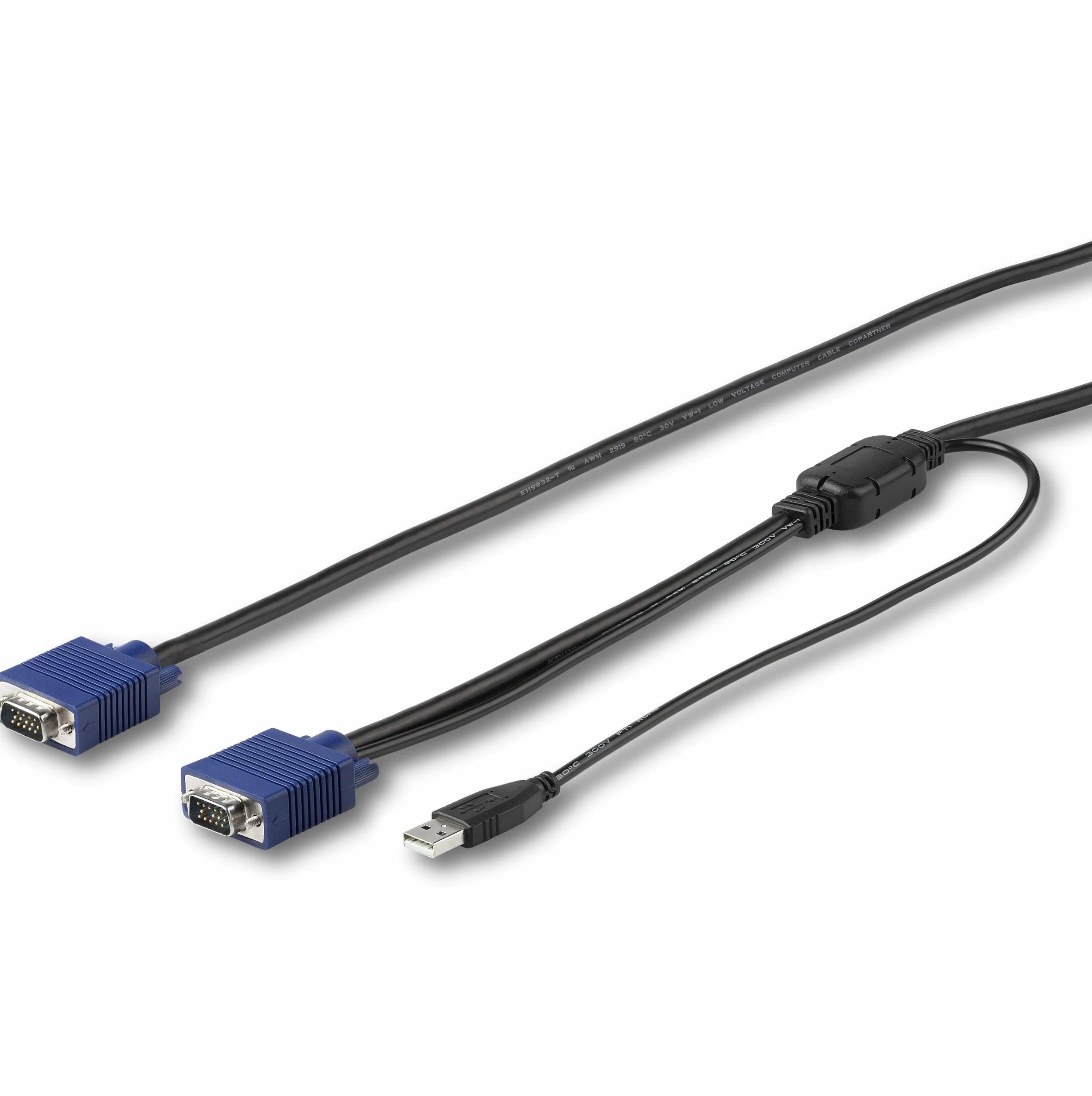 StarTech.com (STAV1) Cable KVM USB de 4,6 m para Consola de Montaje Armario Rack - Cable KVM VGA y USB - (RKCONSUV15)