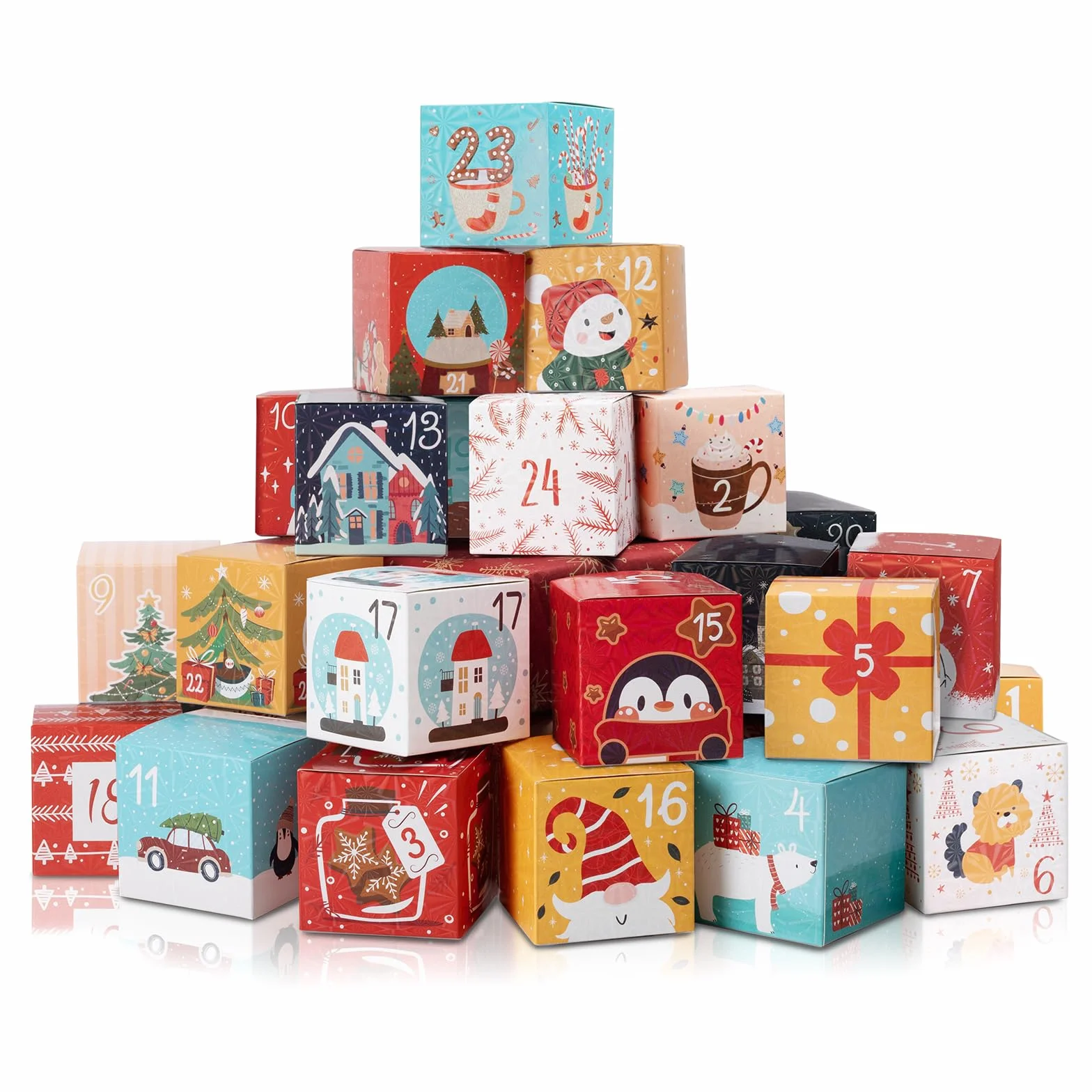 Calendario de Adviento DIY Vacío con Números 24 Cajas Personalizable Navidad 2025