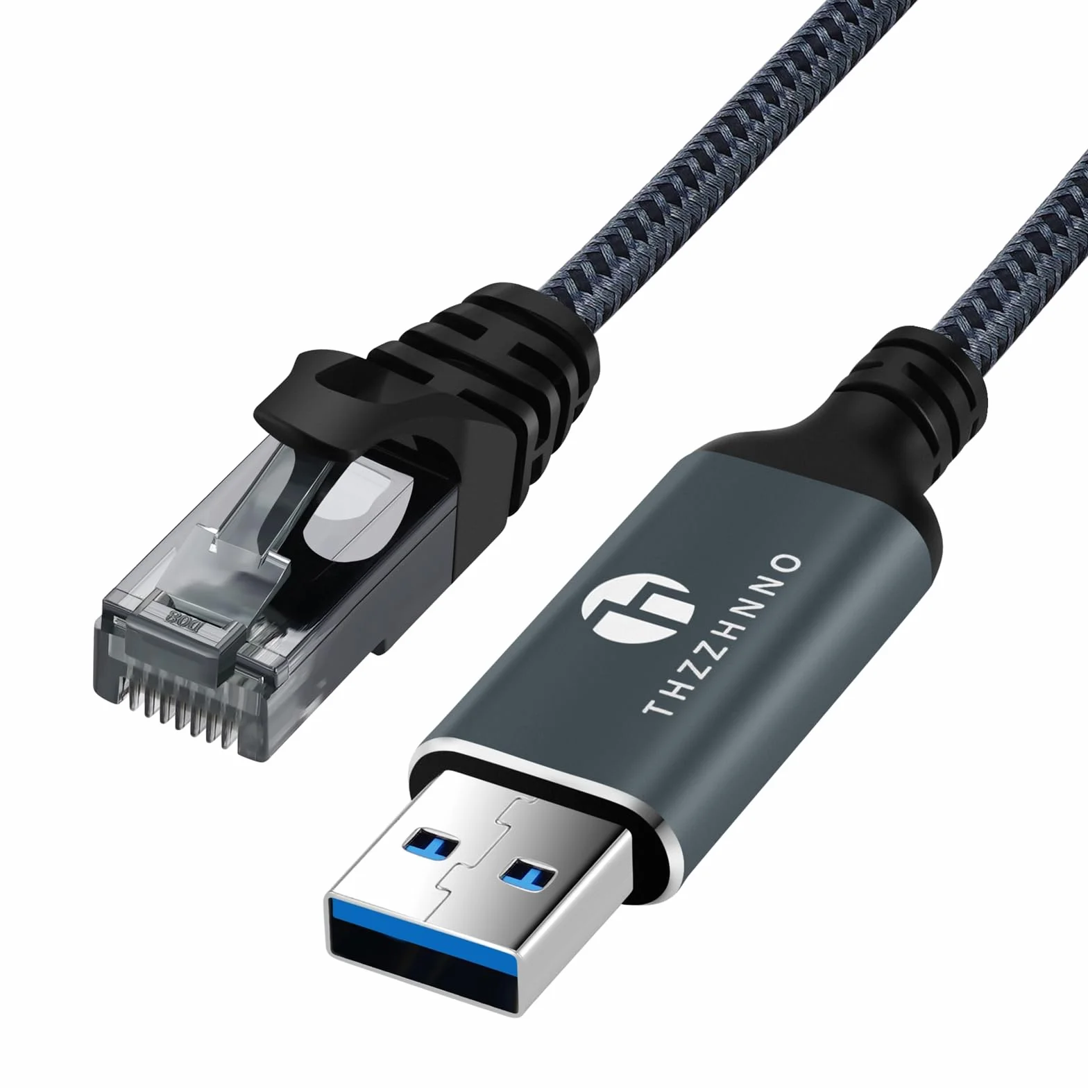 Adaptador USB a Ethernet 1M, USB 3.0 A a RJ45 Macho, Cable Gigabit LAN conectado directamente, Compatible con laptop, PC, MacBook, Switch, Windows, MacOS, Linux