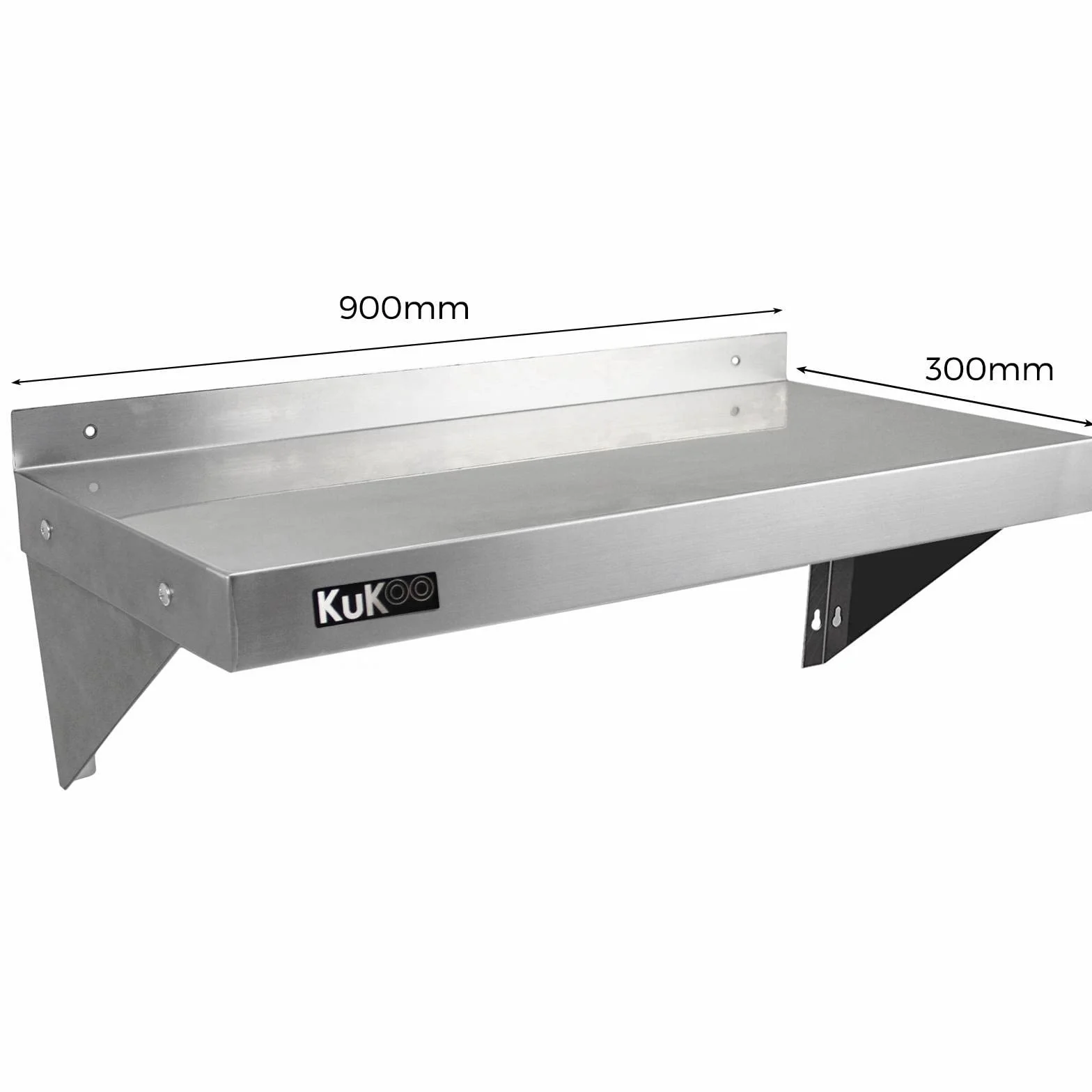 KuKoo Estante de Pared para Cocina 90cm x 30cm Baldas Repisas Acero Inoxidable Almacenamiento Cocinas Comerciales