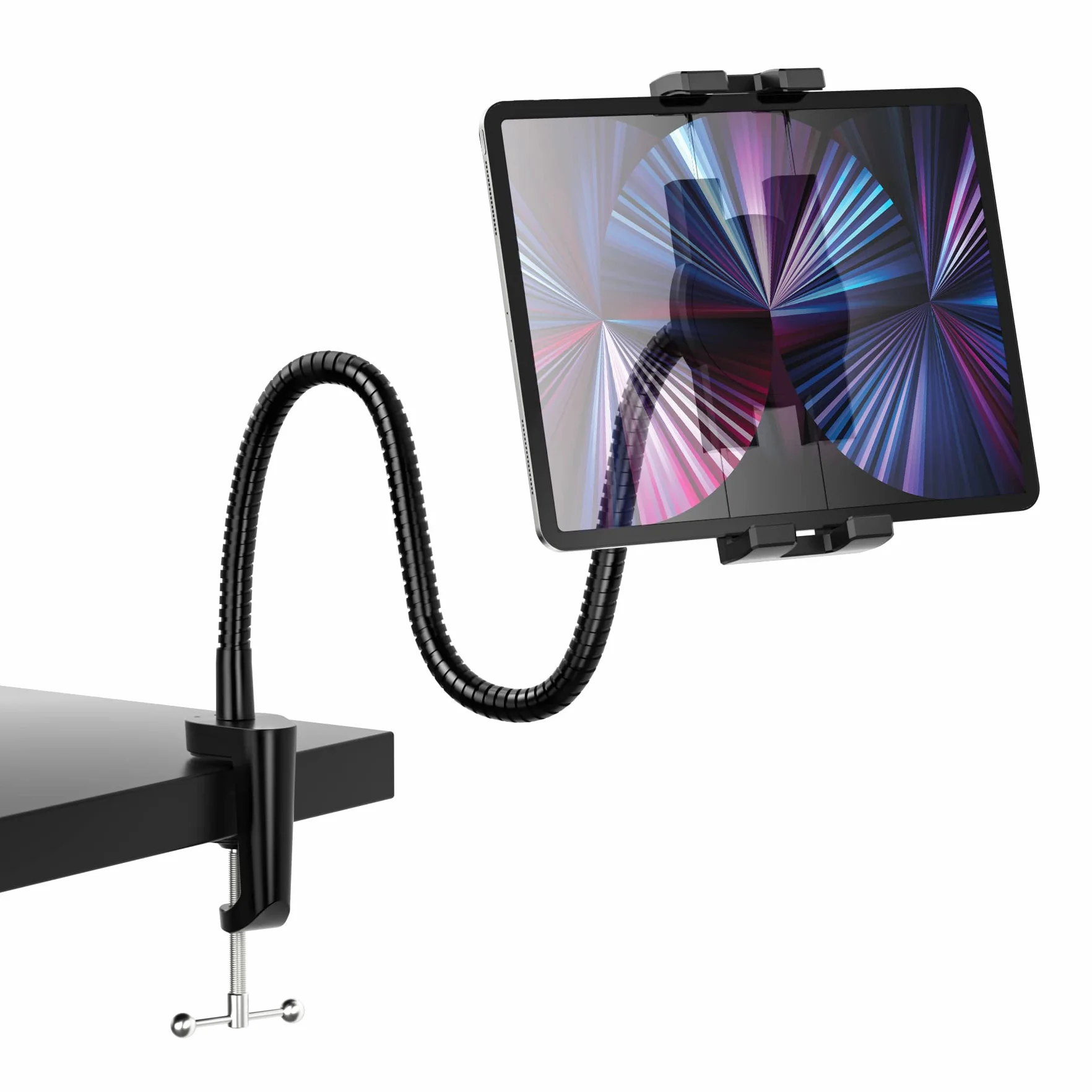 Oilcan Soporte Flexible Tablet Cama, Porta Tablet Mesa Escritorio con Brazo Largo de Metal, Soporte Movil Cuello de Cisne para iPad Pro Air Mini, iPhone, Galaxy, Switch, Lenovo, etc (4-12.9")
